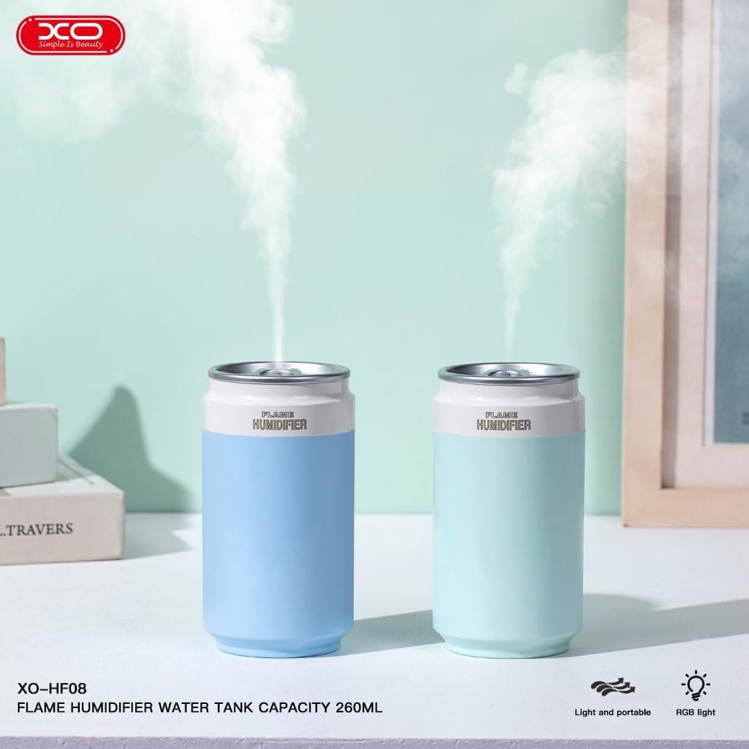 XO HF08 Ultrasonik RGB Aydınlatmalı Taşınabilir Hava Nemlendirici ve Aroma Difüzörü 