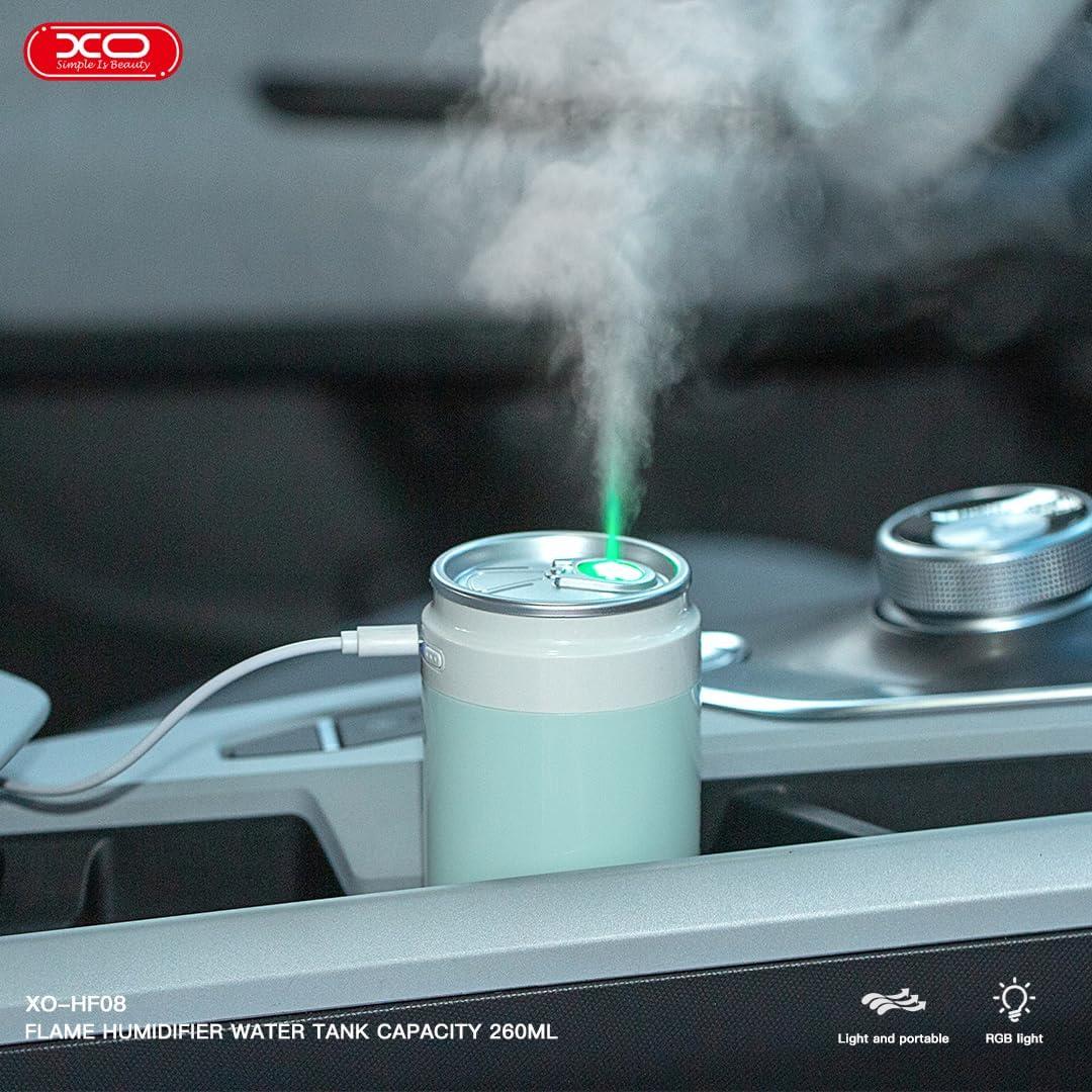 XO HF08 Ultrasonik RGB Aydınlatmalı Taşınabilir Hava Nemlendirici ve Aroma Difüzörü 
