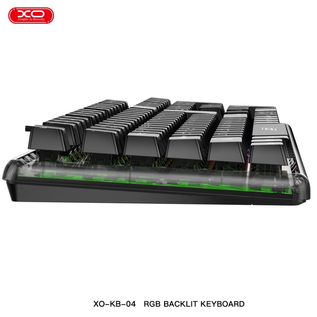 XO KB-04 RGB Led Işıklı Sessiz Tuşlu Gamer Usb Kablolu Klavye