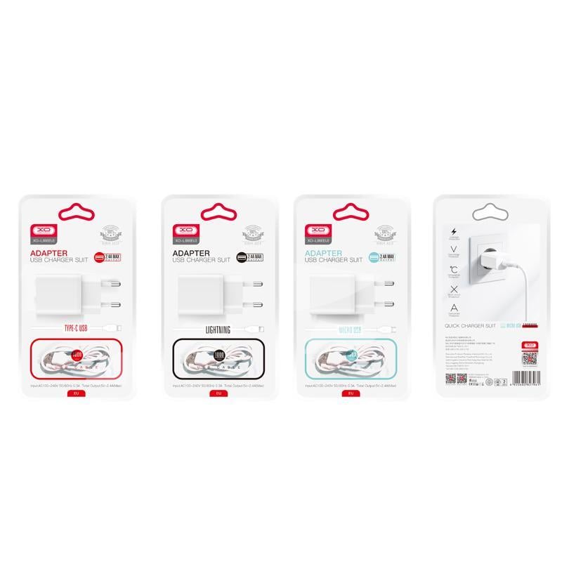 XO L99 Usb-A Çıkışlı Şarj Başlıklı Lightning Kablolu Fast Hızlı Duvar Tipi Şarj Aleti Seti