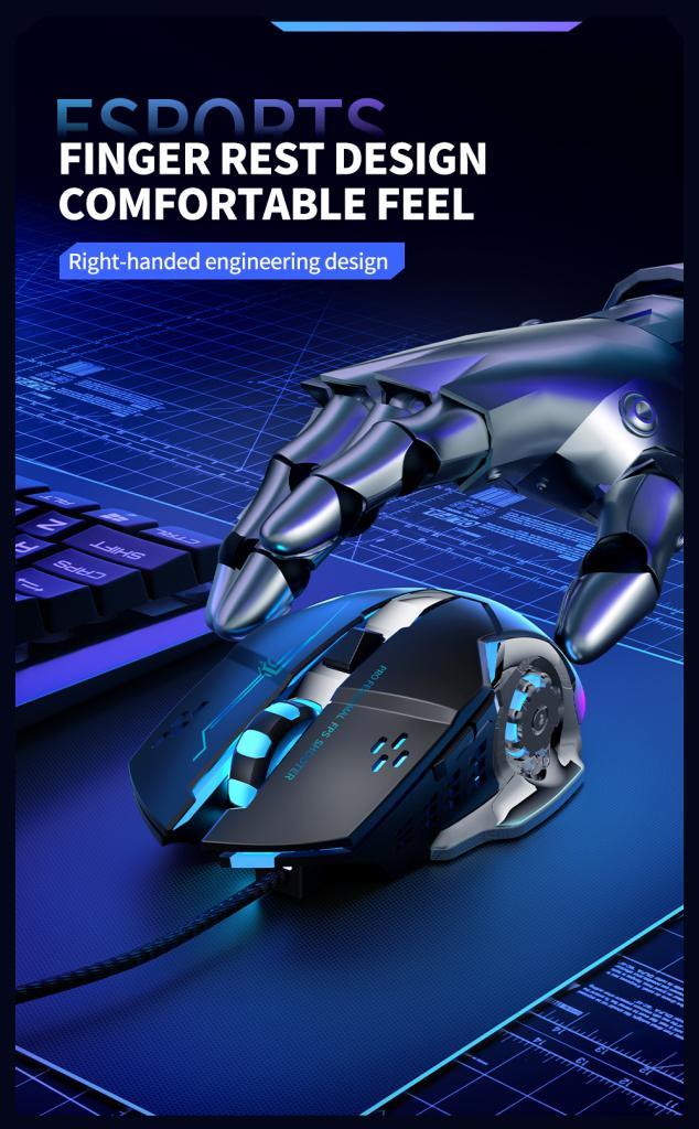 XO M10 Metalik Kaplamalı Kablolu Optik Mouse