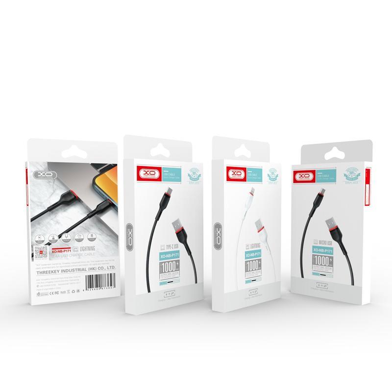 XO NB-P171 2.4A 1000mm USB-A to Lightning Dayanıklı Şarj Data Kablosu