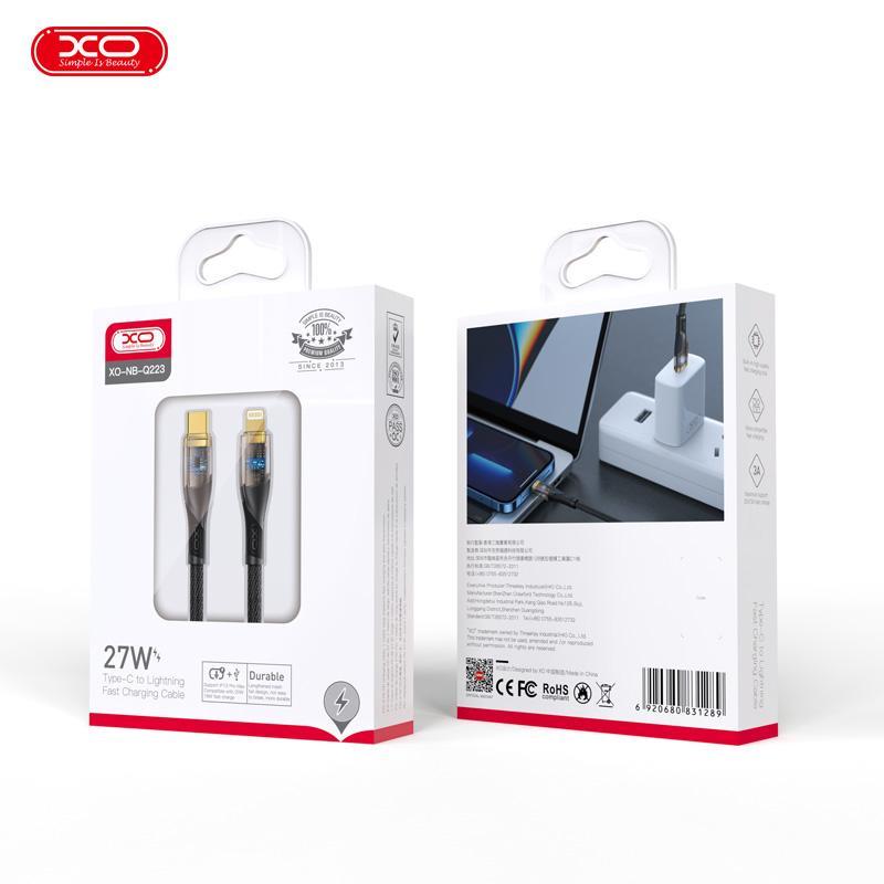XO NB-Q223A Lightning To Type-C Usb-C 27W Fast Hızlı Metal Uçlu Android Iphone Uyumlu Data Veri Şarj Kablosu