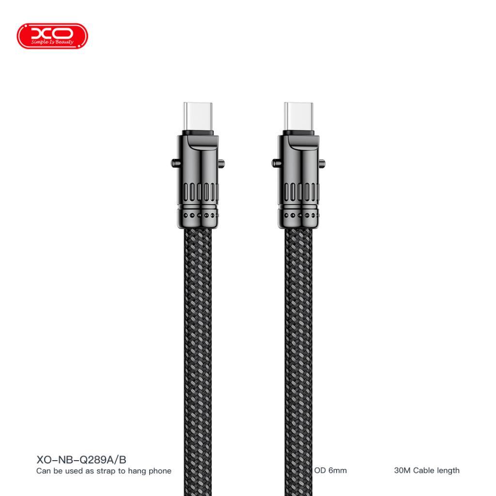 XO NB-Q289B 60W  PD Hızlı Fast Destekli TYPE-C (USB-C) to TYPE-C Dayanıklı Silikon Data Şarj Kablosu