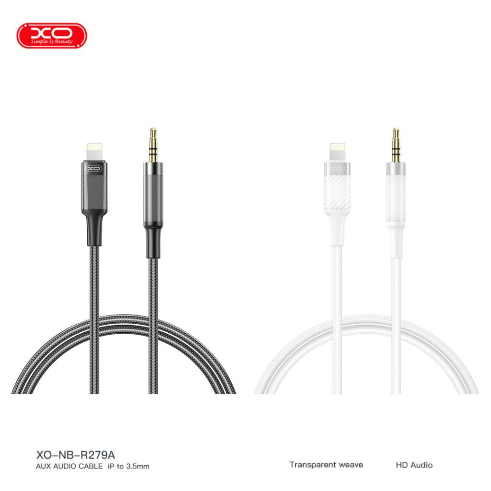 XO NB-R279A Lightning to 3.5 MM Jack Aux iPhone Ses Aktarım Kablosu Dönüştürücü
