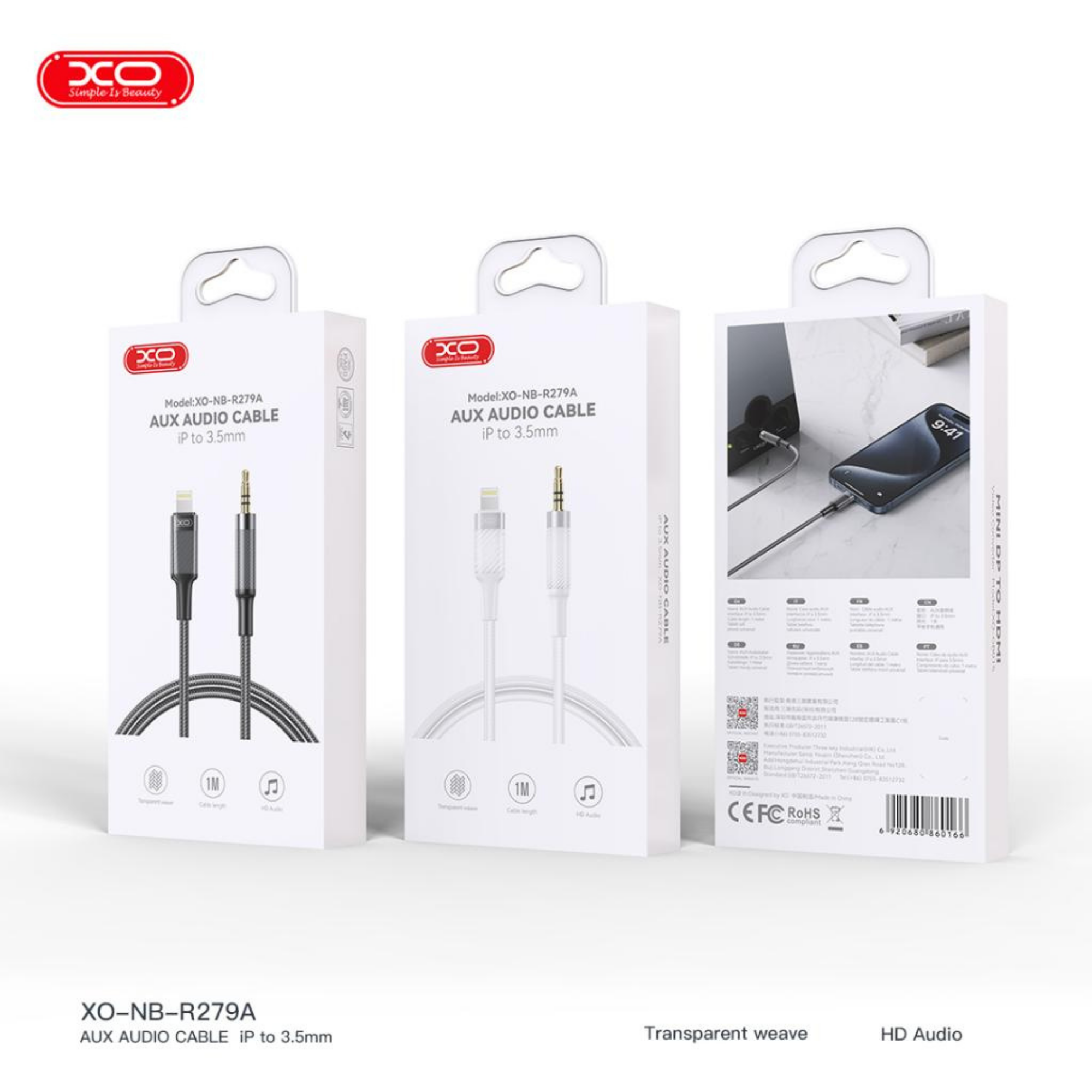 XO NB-R279A Lightning to 3.5 MM Jack Aux iPhone Ses Aktarım Kablosu Dönüştürücü