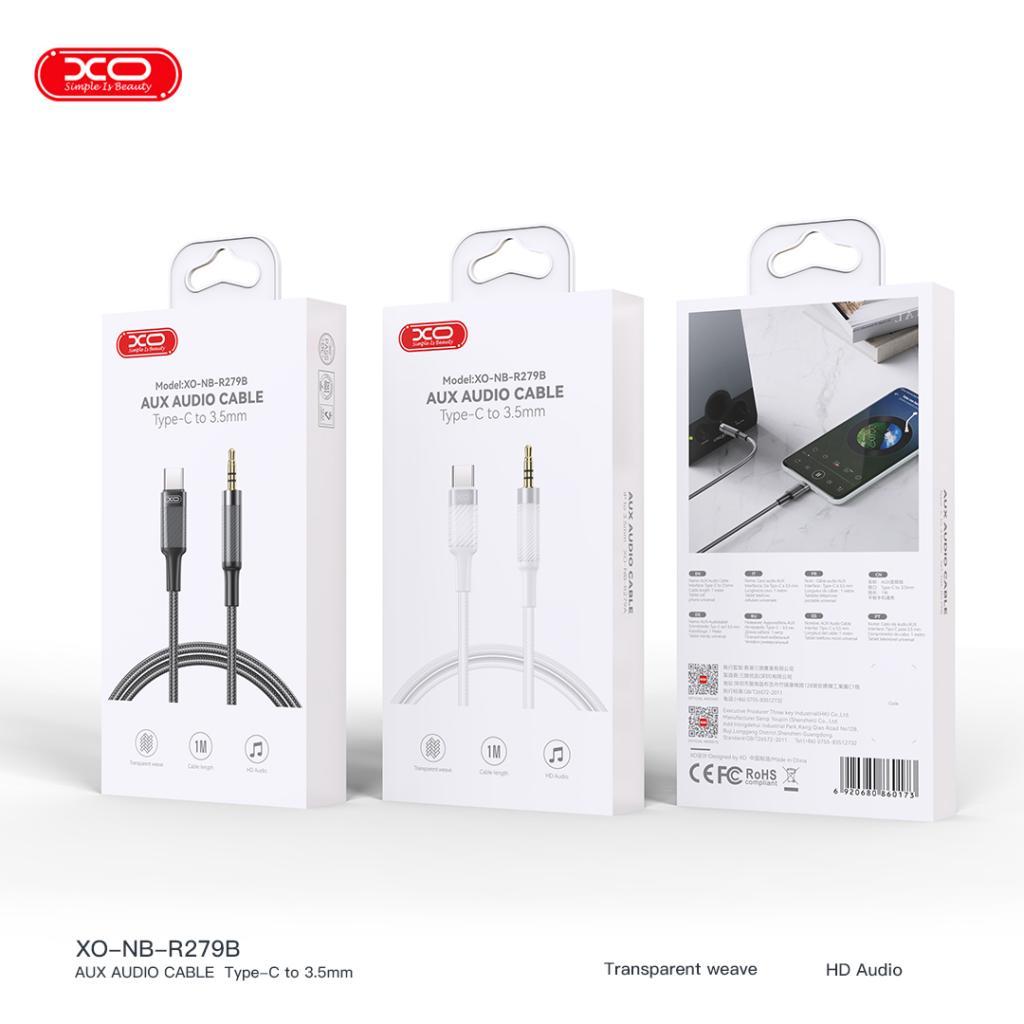 XO NB-R279B TYPE-C (USB-C) to 3.5 MM Jack Aux 1M HD Ses Aktarım Kablosu Dönüştürücü