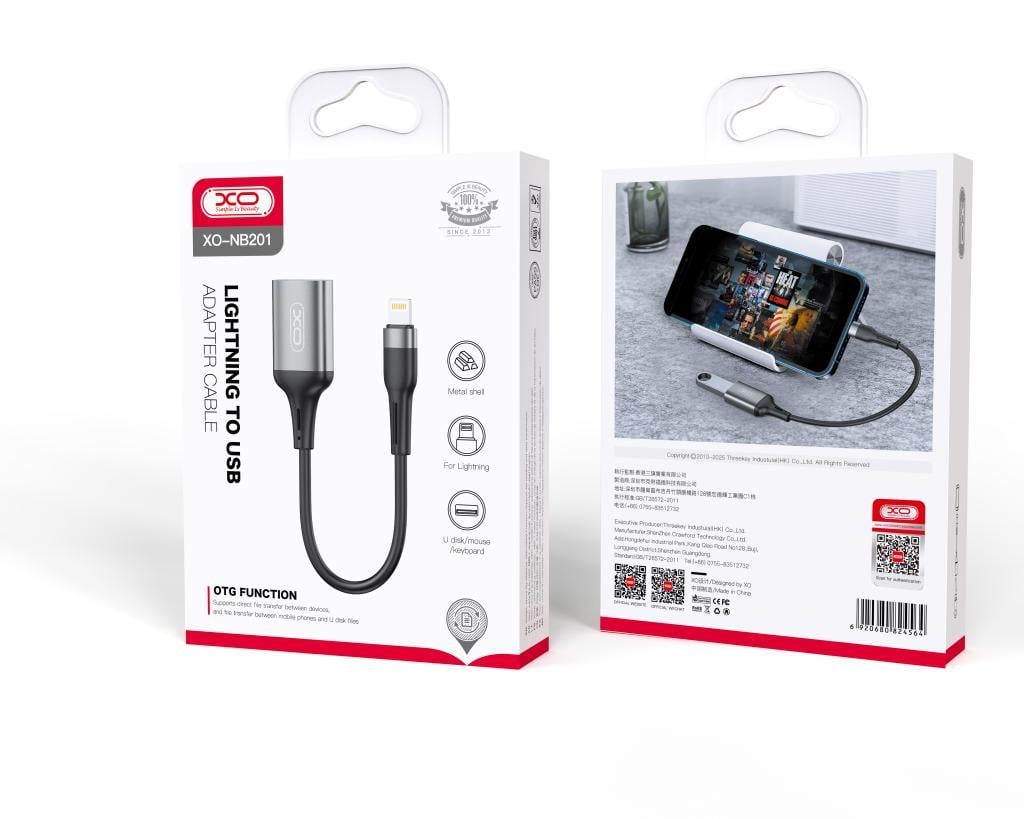 XO NB201 Lightning To USB Adaptör Flash Bellek Çevirici Kablo