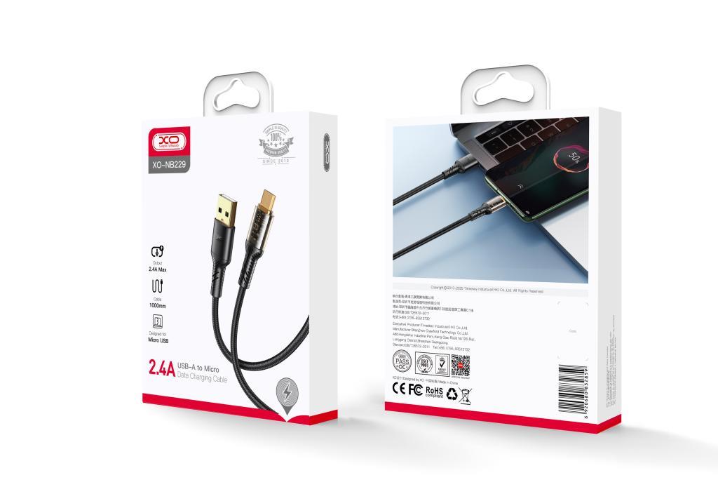 XO NB229 2.4A Hızlı Fast Destekli USB-A to TYPE-C (USB-C) Dayanıklı 1 Metre Data Şarj Kablosu
