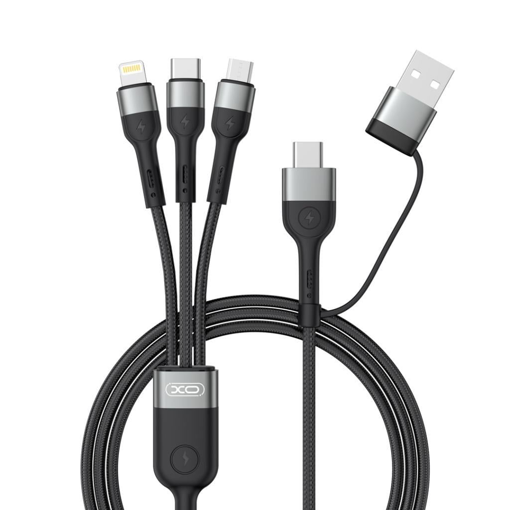 XO NB254 6in1 USB - USB-C + USB-C + microUSB + Lightning 1,2m Şarj Kablosu