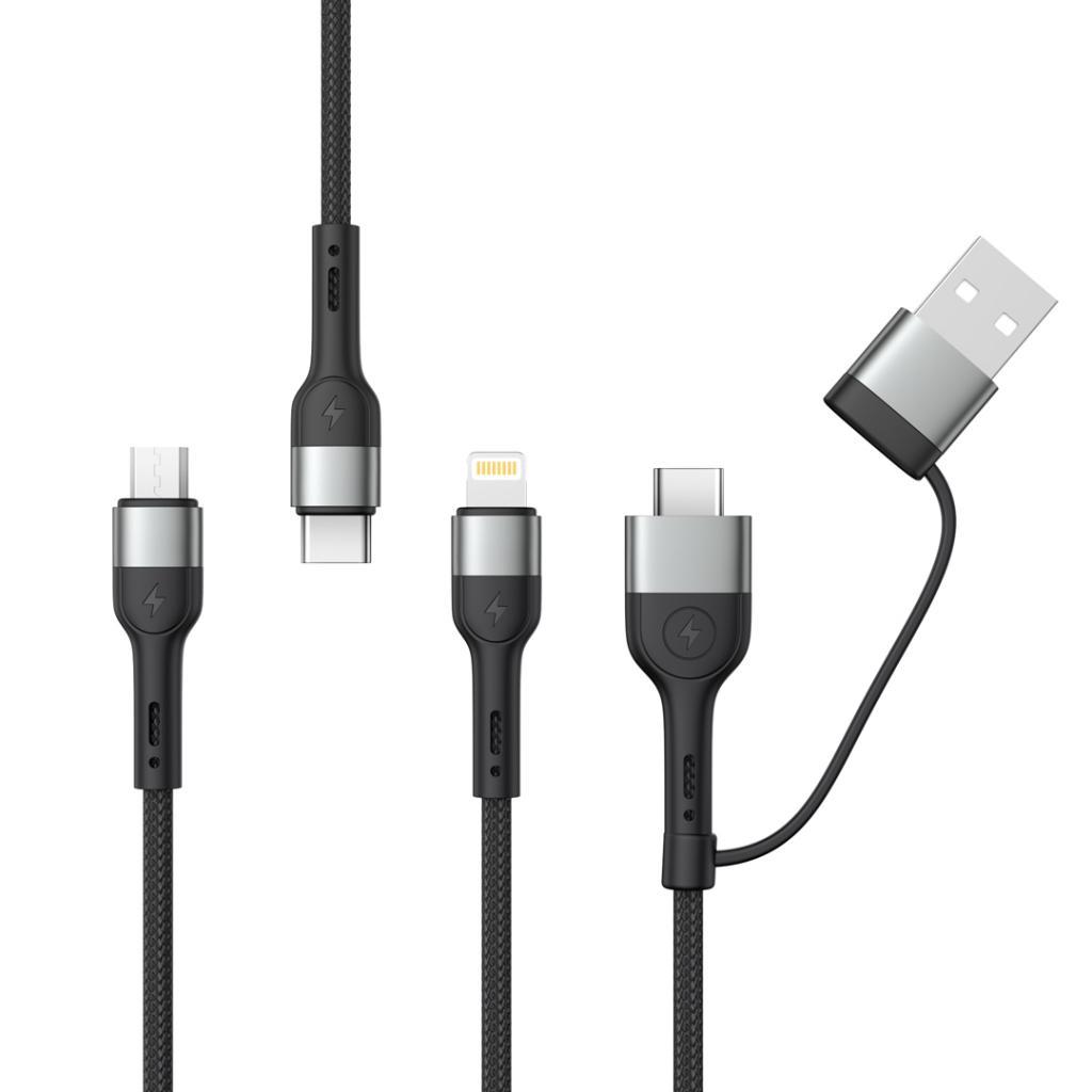 XO NB254 6in1 USB - USB-C + USB-C + microUSB + Lightning 1,2m Şarj Kablosu
