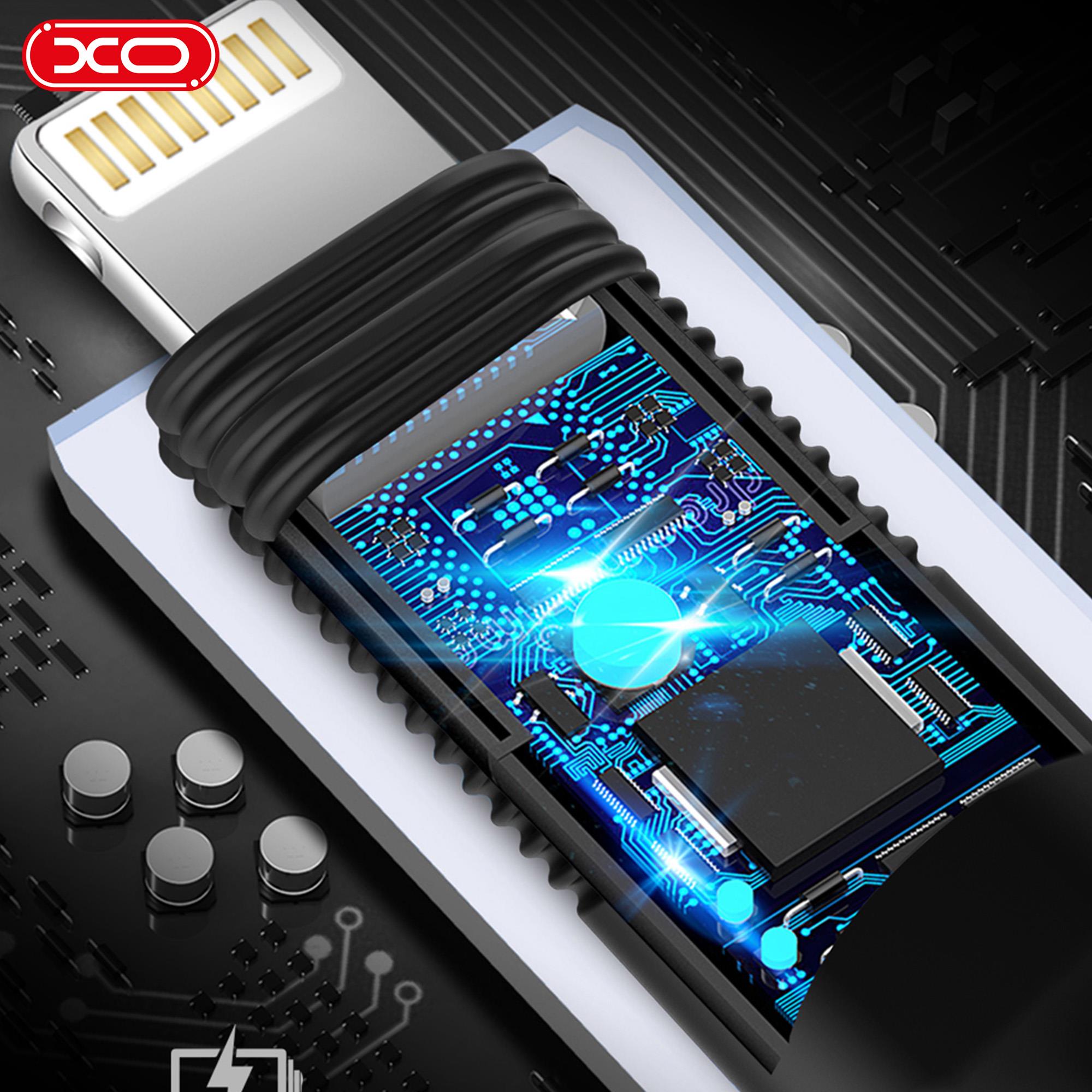 XO NB54 3A Hızlı Fast Destekli USB-A to TYPE-C - Micro - Lightning 3 in 1 Hasır 1.2 Metre Data Şarj Kablosu