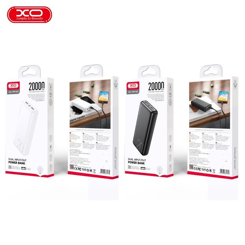 XO PR183 2.1A Hızlı Çift USB-A USB-C (TYPE-C) 3 Çıkışlı 20000 mAh Powerbank Taşınabilir Şarj Aleti