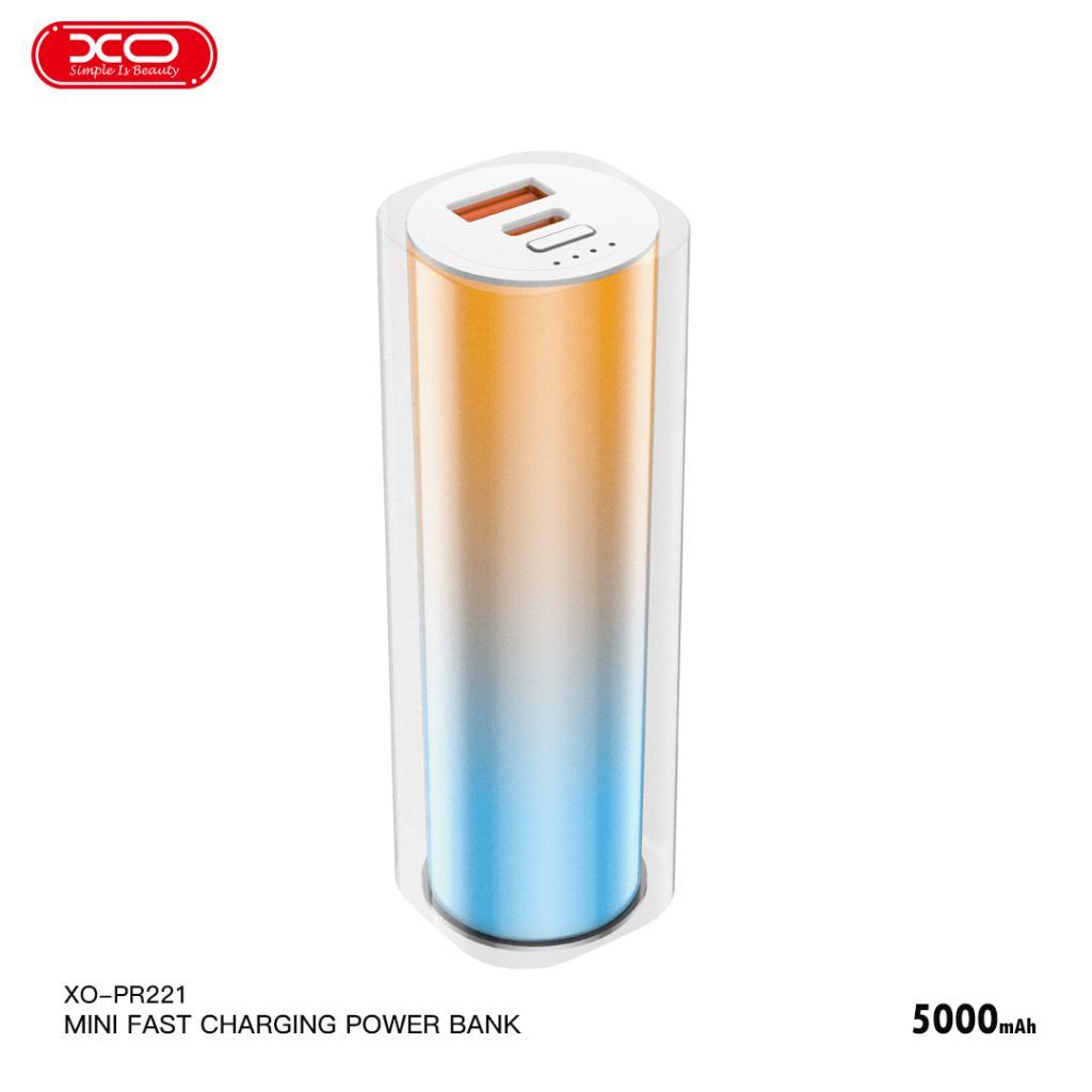 XO PR221 22,5W 5000 mAh USB-A TYPE-C (USB-C) 2 Çıkışlı Mini Hızlı Powerbank Şarj Aleti