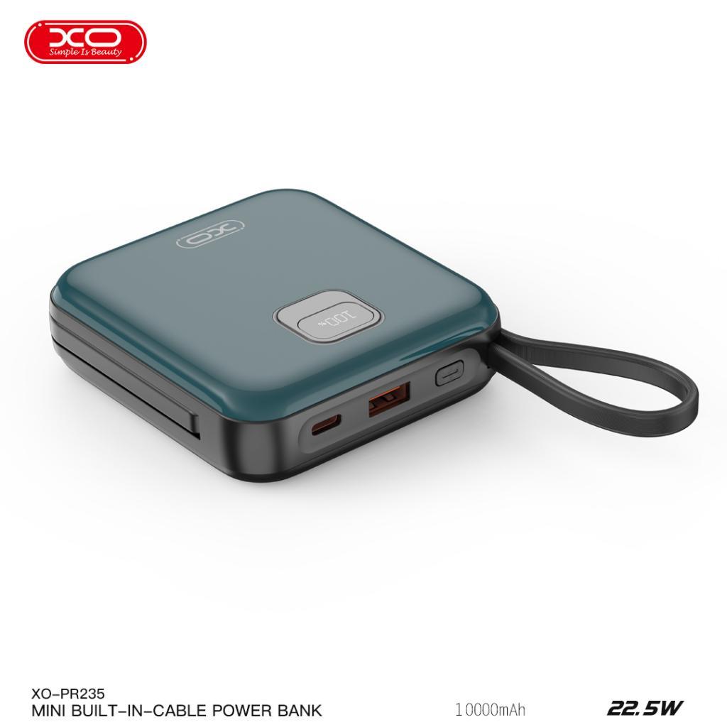 XO PR235 22.5W USB-C (TYPE-C) Lightning Kablolu 10000 mAh Led Ekranlı Şarj Powerbank Şarj Aleti