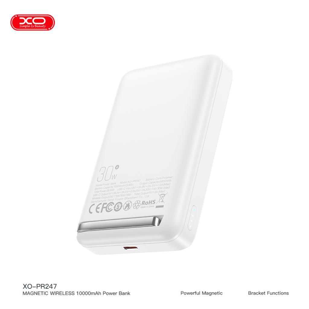 XO PR247 30W PD Fast Hızlı Stand MagSafe Özellikli USB-C (TYPE-C) Çıkışlı 10000 Mah Wireless Kablosuz Şarj Powerbank