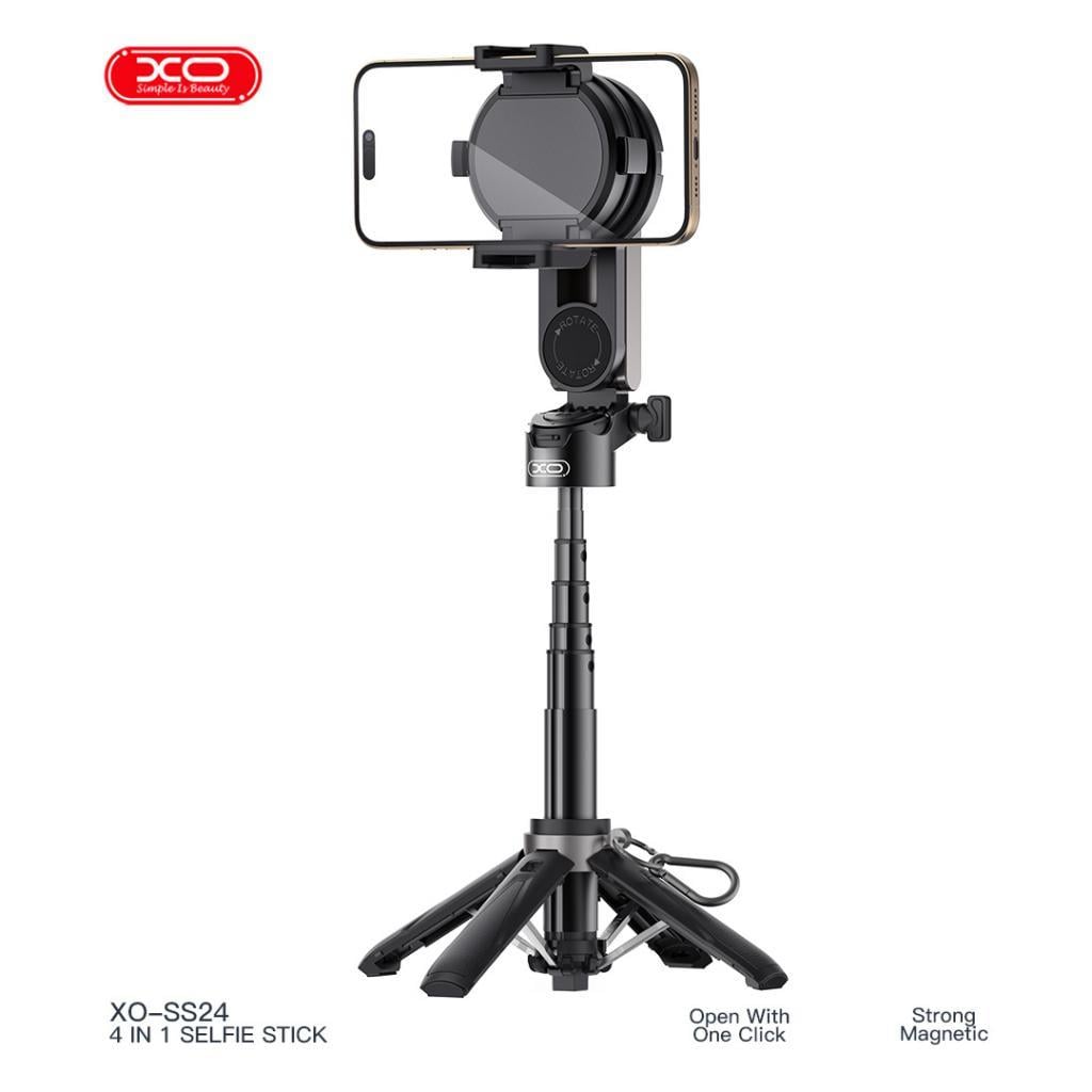 XO SS24 Bluetooth V5.2 4'ü 1 Arada Selfie Çubuğu, Tripod, Kamera ve Telefon Tutucu