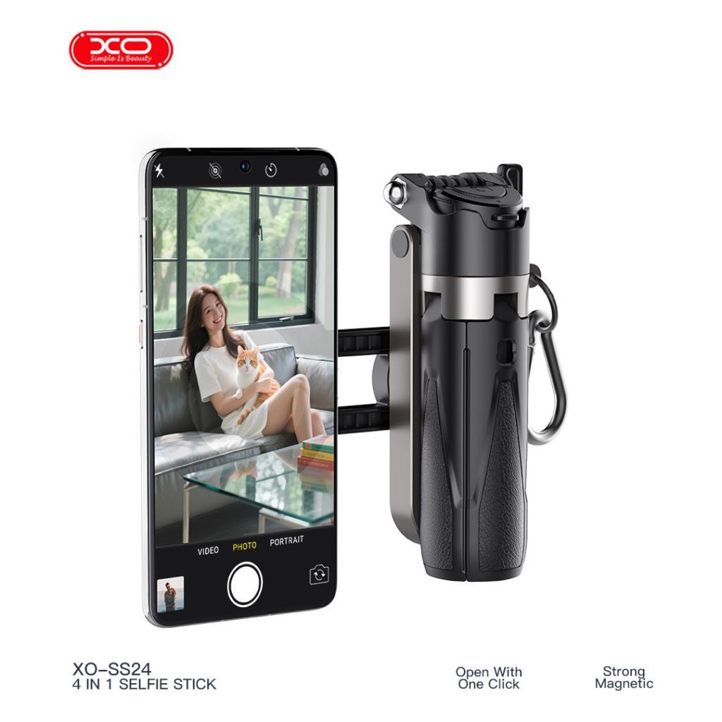 XO SS24 Bluetooth V5.2 4'ü 1 Arada Selfie Çubuğu, Tripod, Kamera ve Telefon Tutucu
