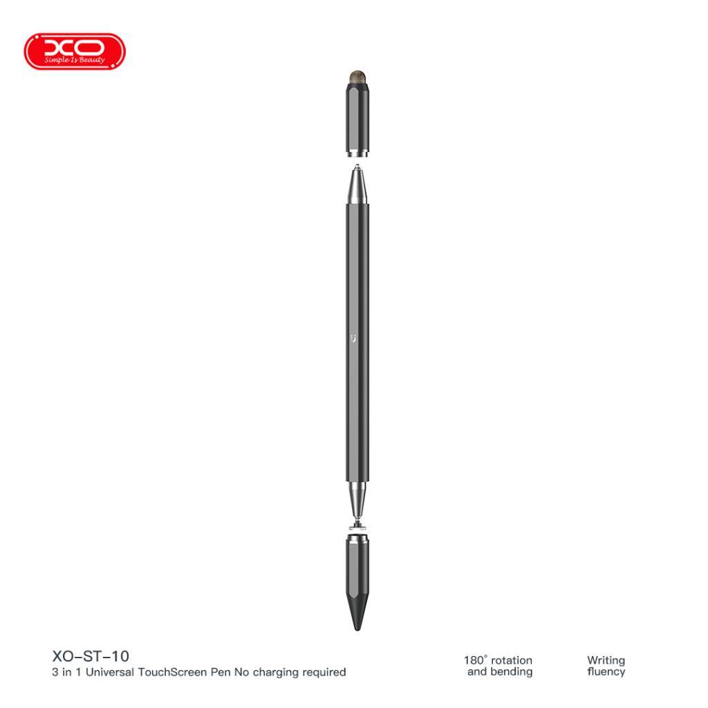 XO ST-010 3 in 1 Universal Şarjsız Dokunmatik Ekran Kalemi Siyah