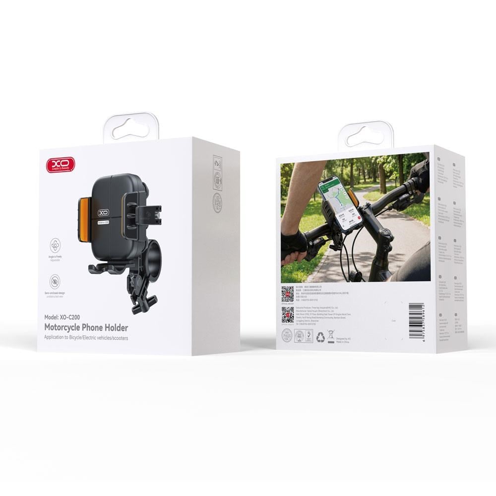 XO XO-C200 Motosiklet Telefon Tutucu 360° Ayarlanabilir Gidon Montajlı Telefon Standı