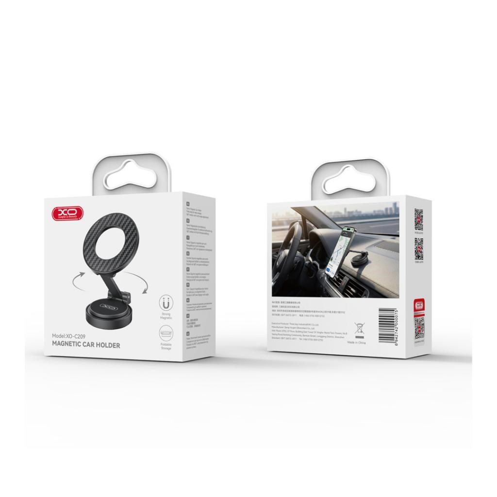 XO XO-C209 Manyetik Araç İçi Telefon Tutucu MagSafe Uyumlu 360 Derece Döner Telefon Standı