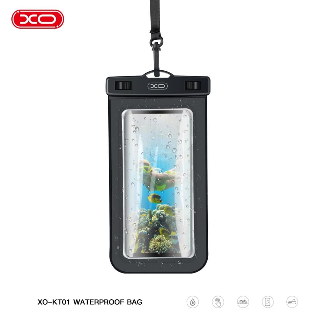 XO XO-KT01 Cep Telefonu PVC Su Geçirmez Kılıf Açık Pencere Klipsli Model + Boyun Askısı