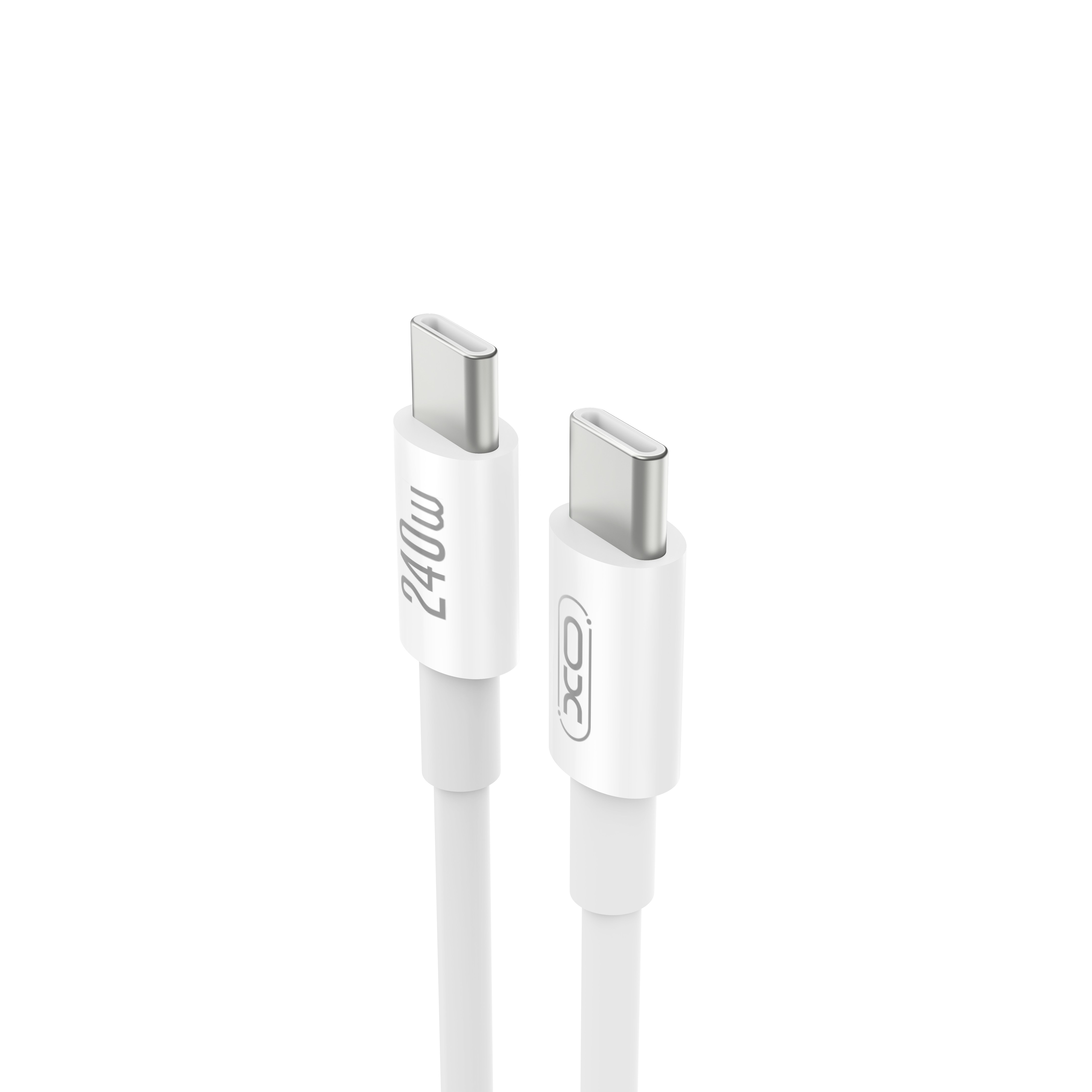 XO XO NB-Q298 240W Type-C to Type-C 1 Metre Hızlı Şarj ve Data Kablosu Beyaz