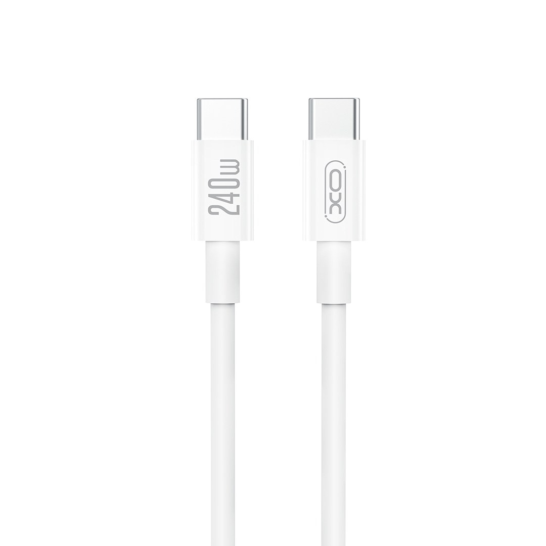 XO XO NB-Q298 240W Type-C to Type-C 1 Metre Hızlı Şarj ve Data Kablosu Beyaz