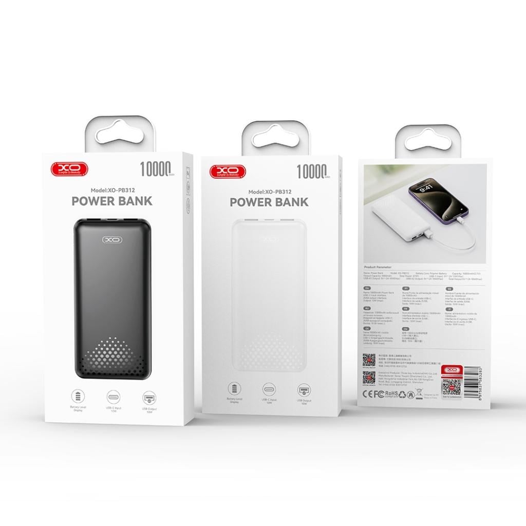 XO XO-PB312 10000 mAh Powerbank 2x USB-A USB-C Giriş Taşınabilir Hızlı Şarj Cihazı