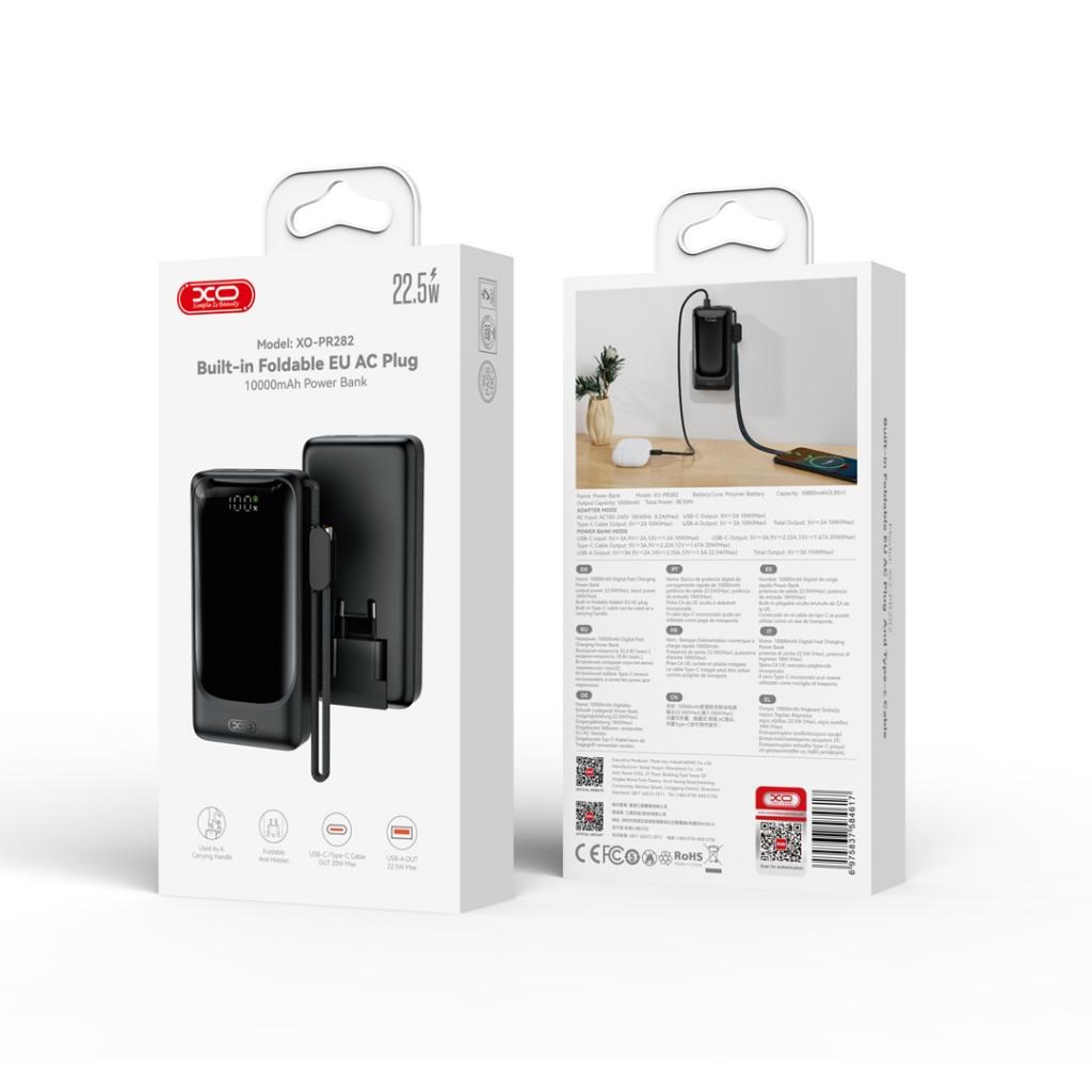 XO XO PR282 10000mAh 22.5W Powerbank ve EU Prizli Şarj Cihazı Type-C LED Göstergeli