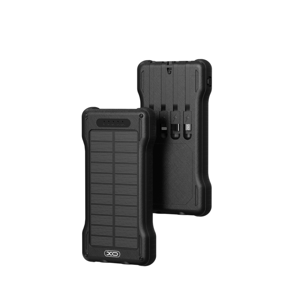XO XO-PR290 10000 mAh Güneş Enerjili Powerbank 4 Dahili Kablolu Type-C Lightning Micro USB USB-A Hızlı Şarj Taşınabilir Powerbank