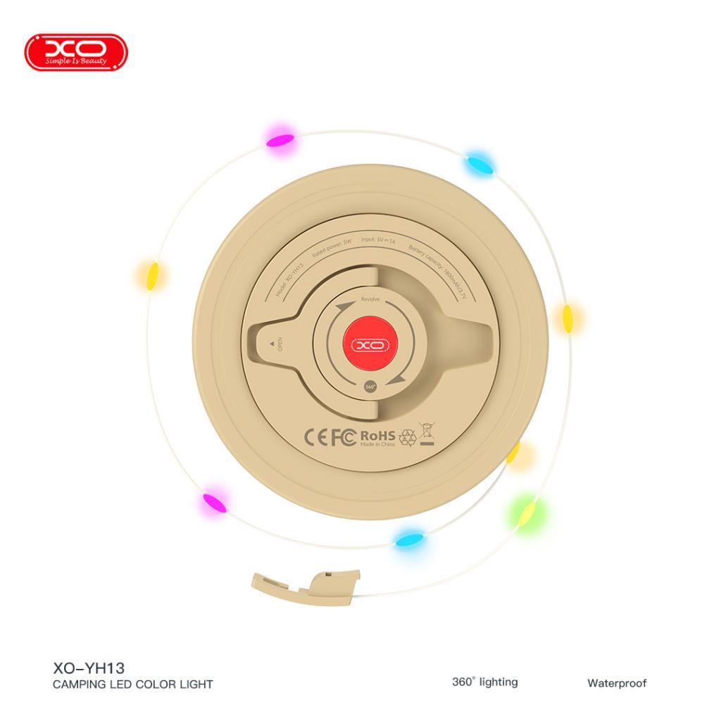 XO YH13 Suya Dayanıklı 1800mAh Şarjlı RGB Ekstra Şerit Ledli 360 Derece Aydınlatma Özellikli Kamp Işığı