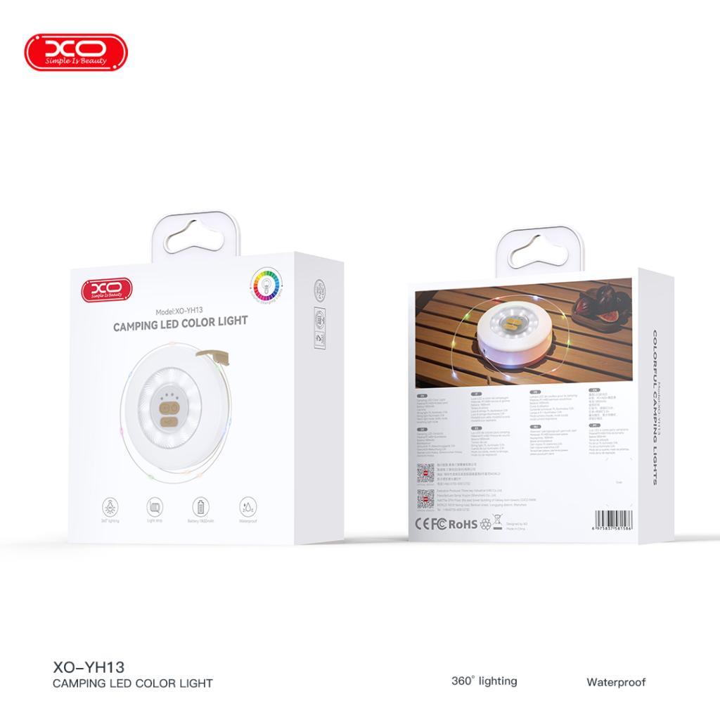 XO YH13 Suya Dayanıklı 1800mAh Şarjlı RGB Ekstra Şerit Ledli 360 Derece Aydınlatma Özellikli Kamp Işığı