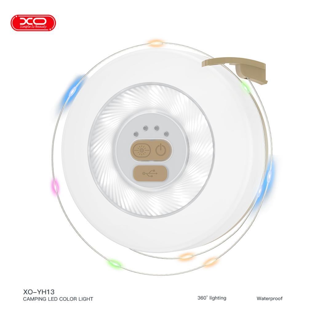 XO YH13 Suya Dayanıklı 1800mAh Şarjlı RGB Ekstra Şerit Ledli 360 Derece Aydınlatma Özellikli Kamp Işığı