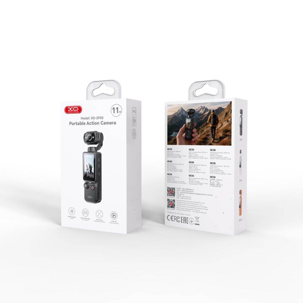 XO ZF05 Aksiyon Kamerası – 4K Ultra HD, 1.9 İnç Ekran, El Tipi Taşınabilir Kamera