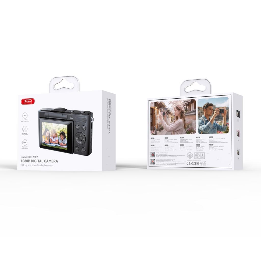 XO ZF07 Dijital Fotoğraf Makinesi – 1080P, 2.4 İnç Döner Ekran, 16X Zoom, AF Otomatik Netleme