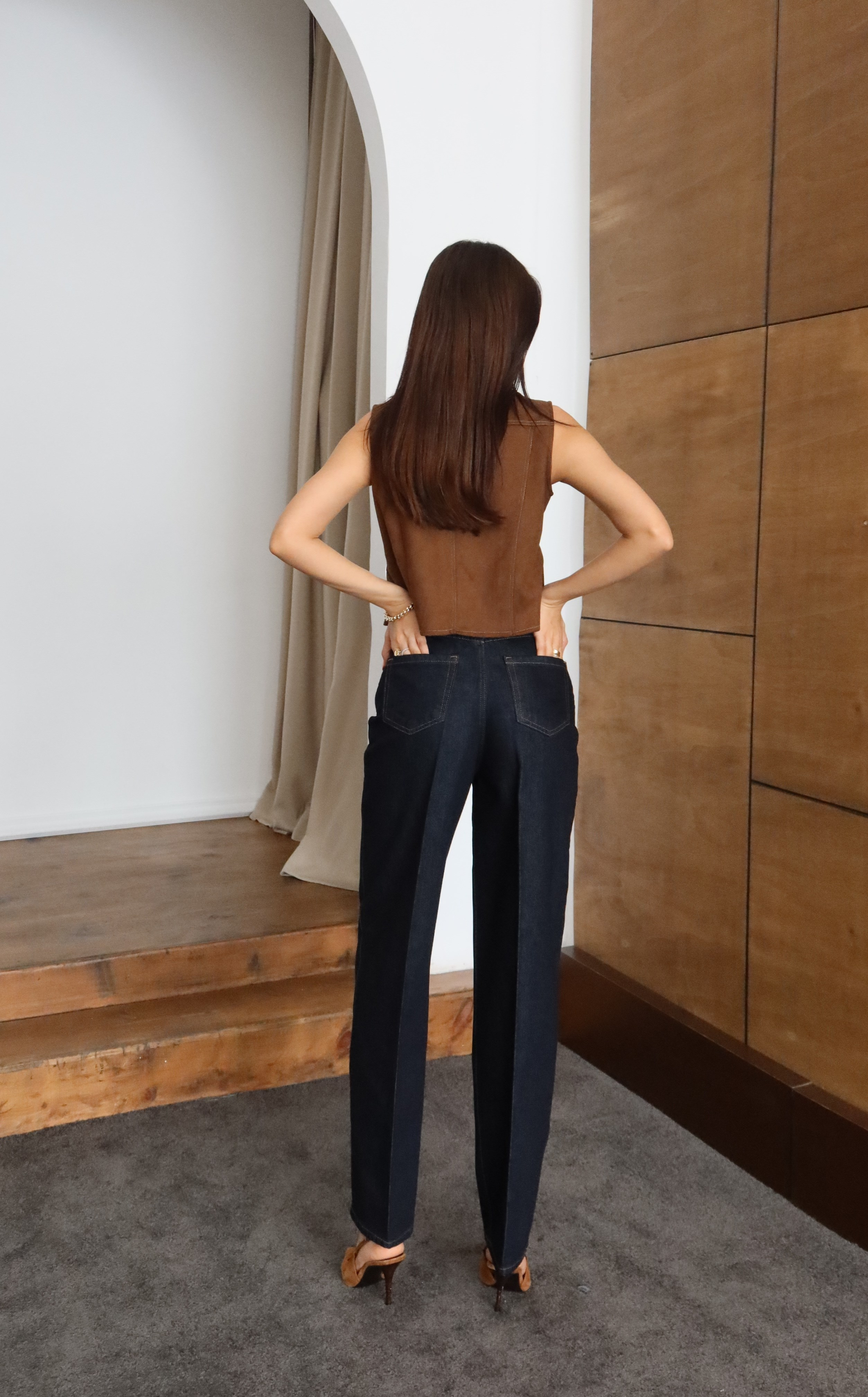 LACARINOYüksek Bel Kemer Detaylı Balon Kalıp Rinse Jean Pantolon