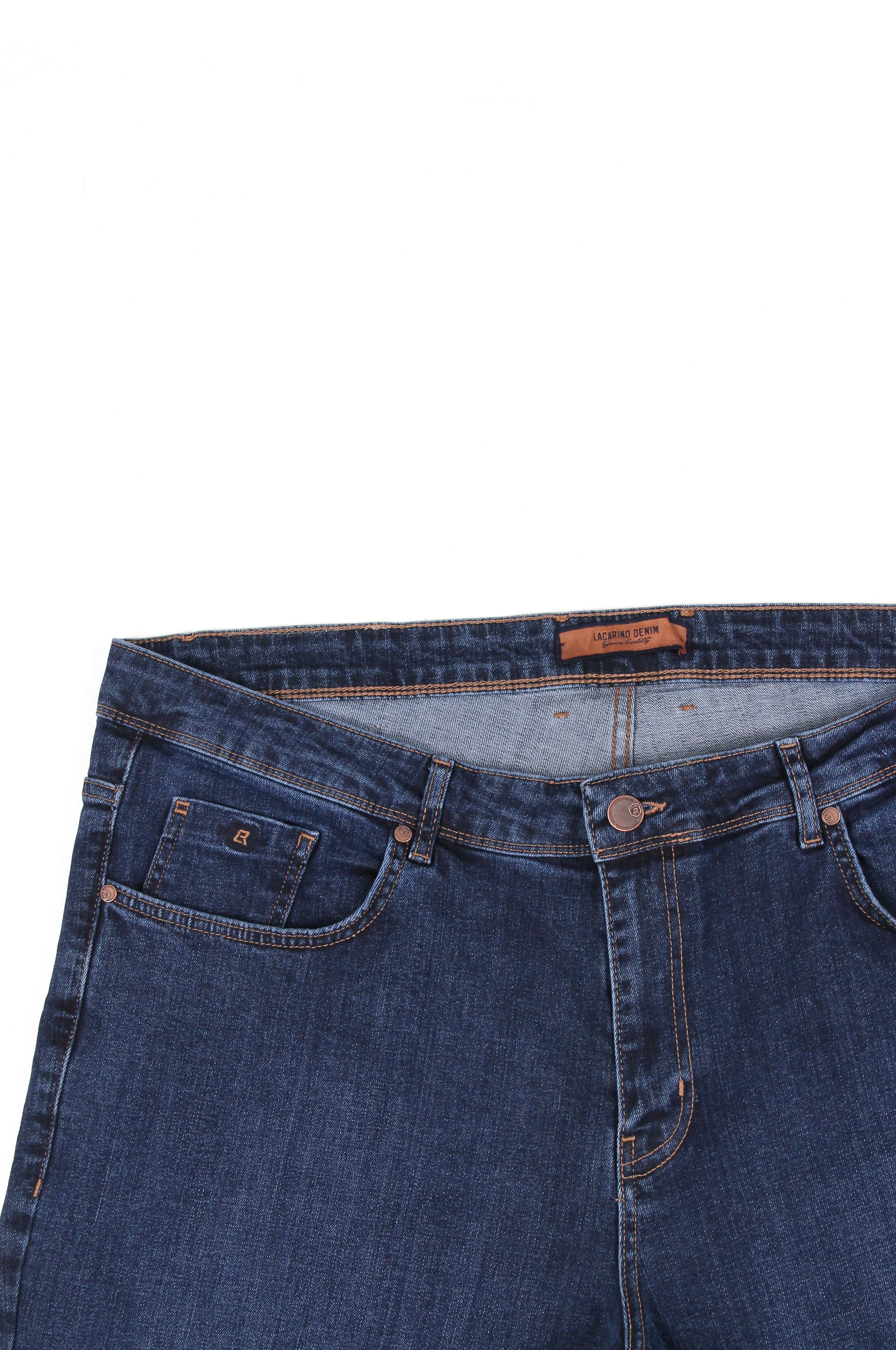 LACARINOYüksek Bel Boru Paça Battal Kesim Dark Blue Erkek Jean Pantolon
