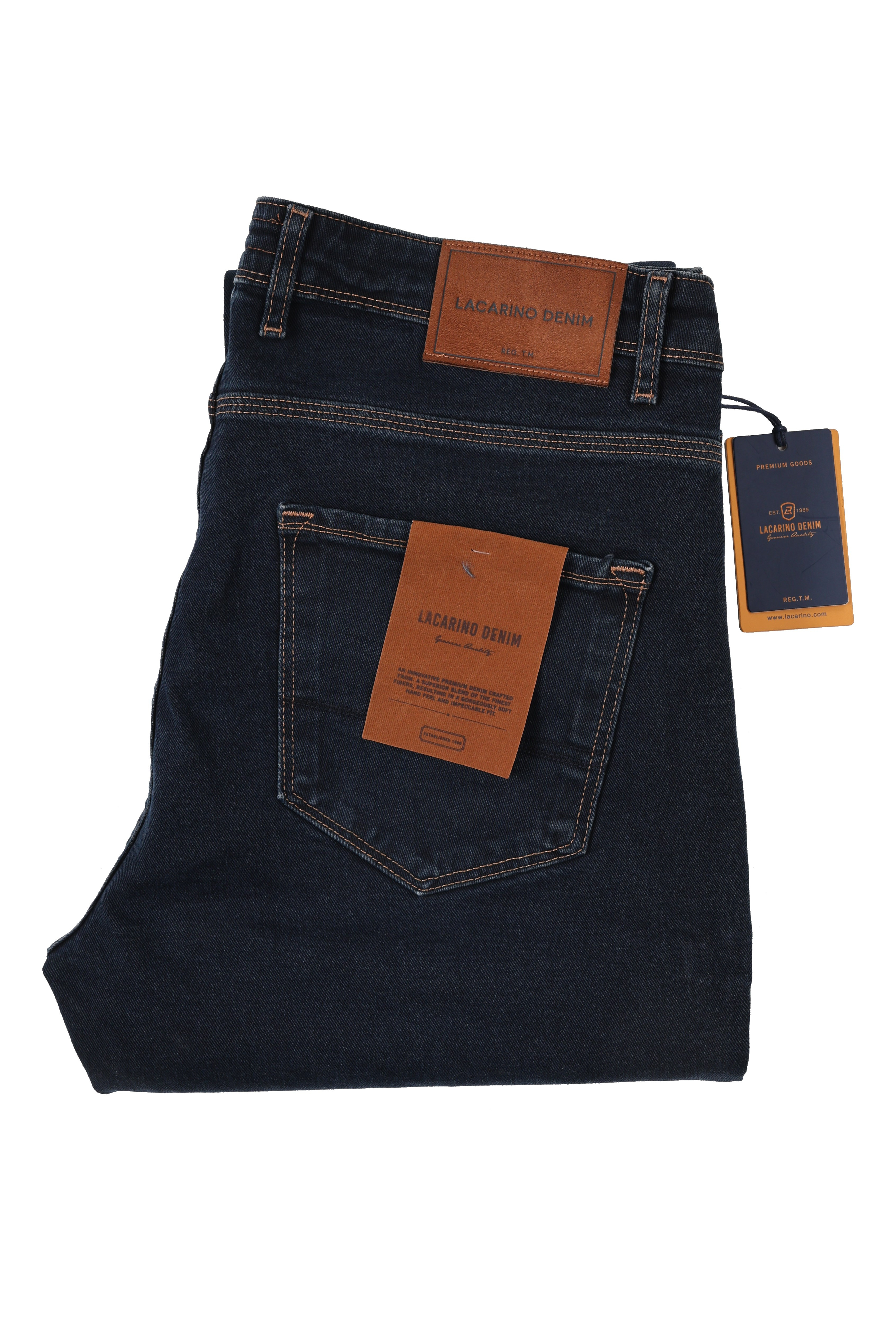 LACARINOYüksek Bel Boru Paça Battal Kesim Blue Black Jean Pantolon