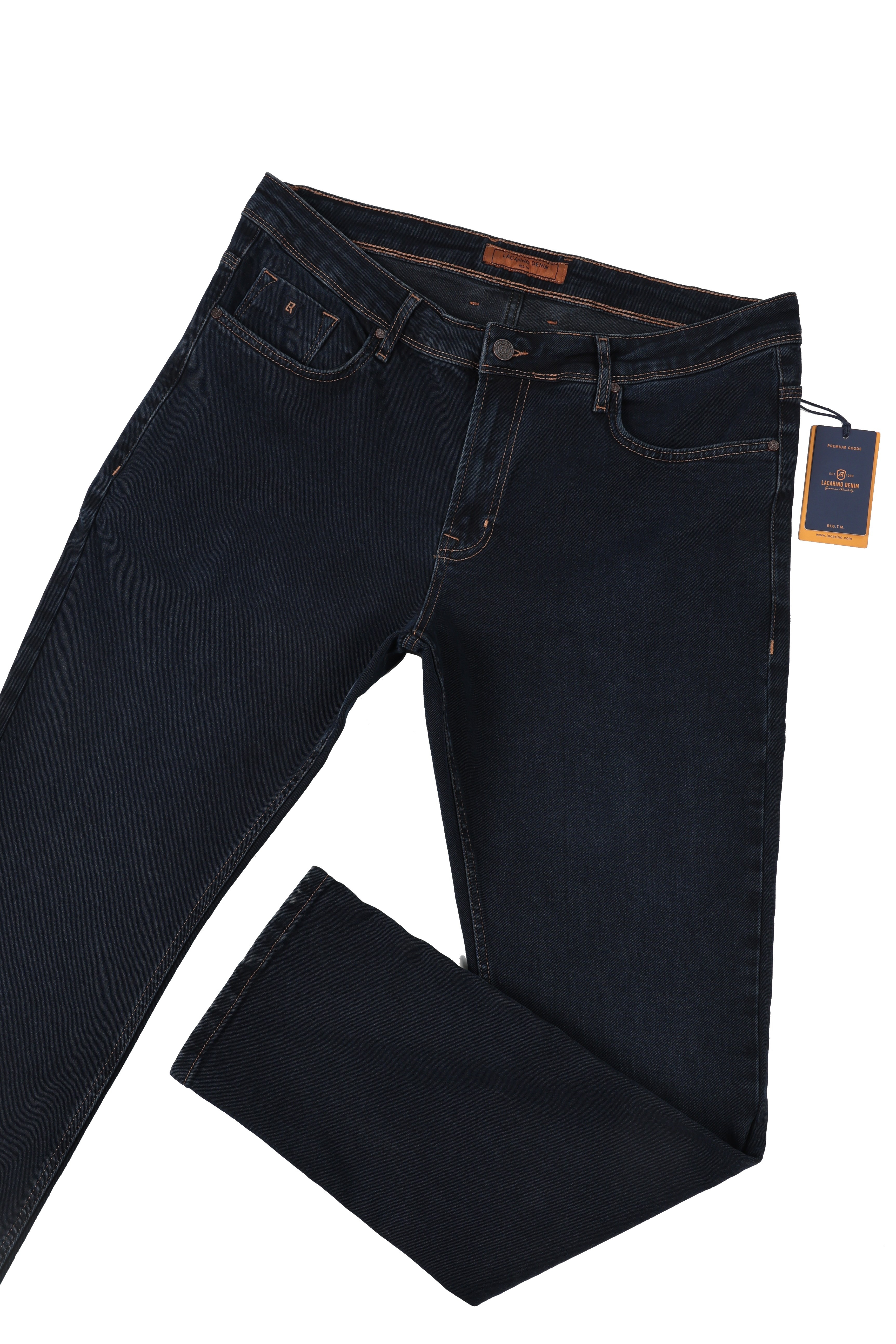 LACARINOYüksek Bel Boru Paça Battal Kesim Blue Black Jean Pantolon