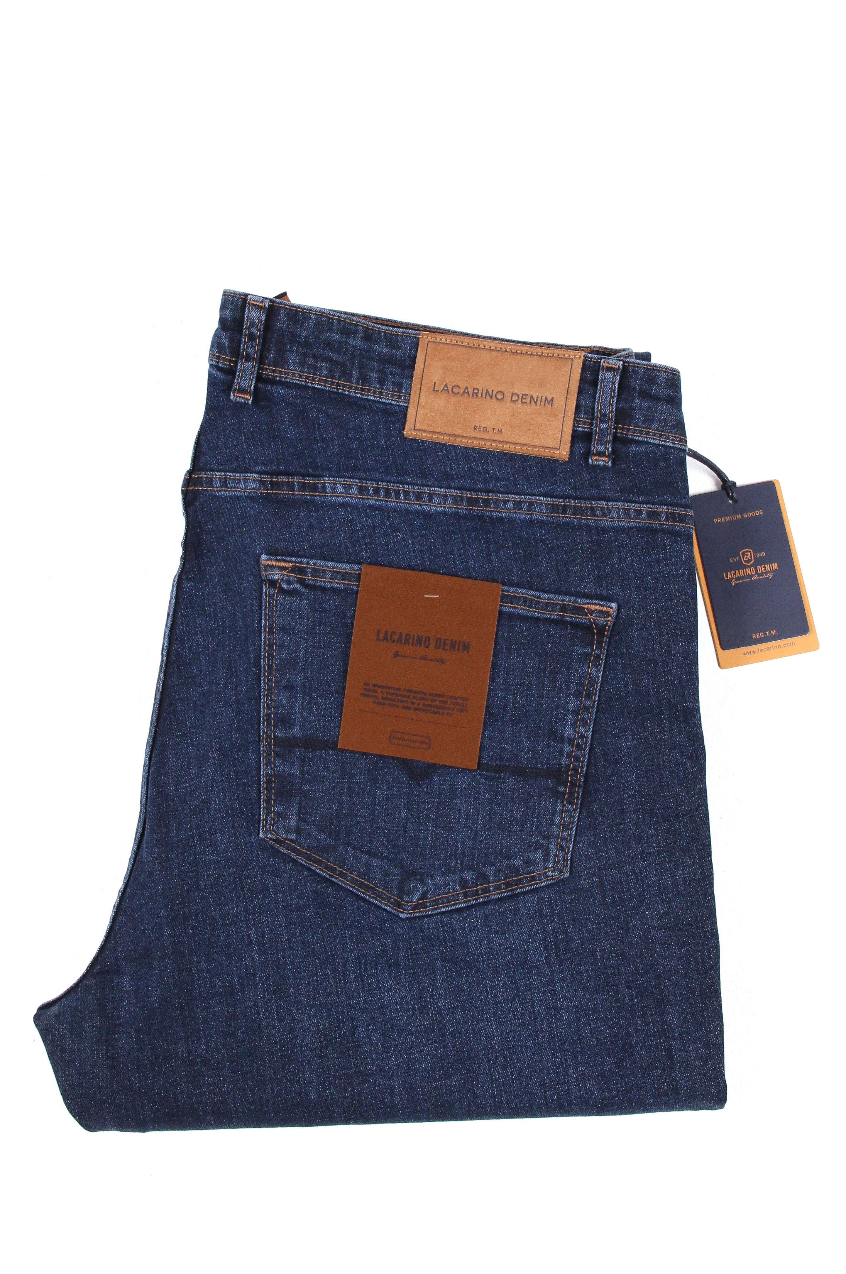 LACARINOYüksek Bel Boru Paça Battal Kesim Dark Blue Erkek Jean Pantolon