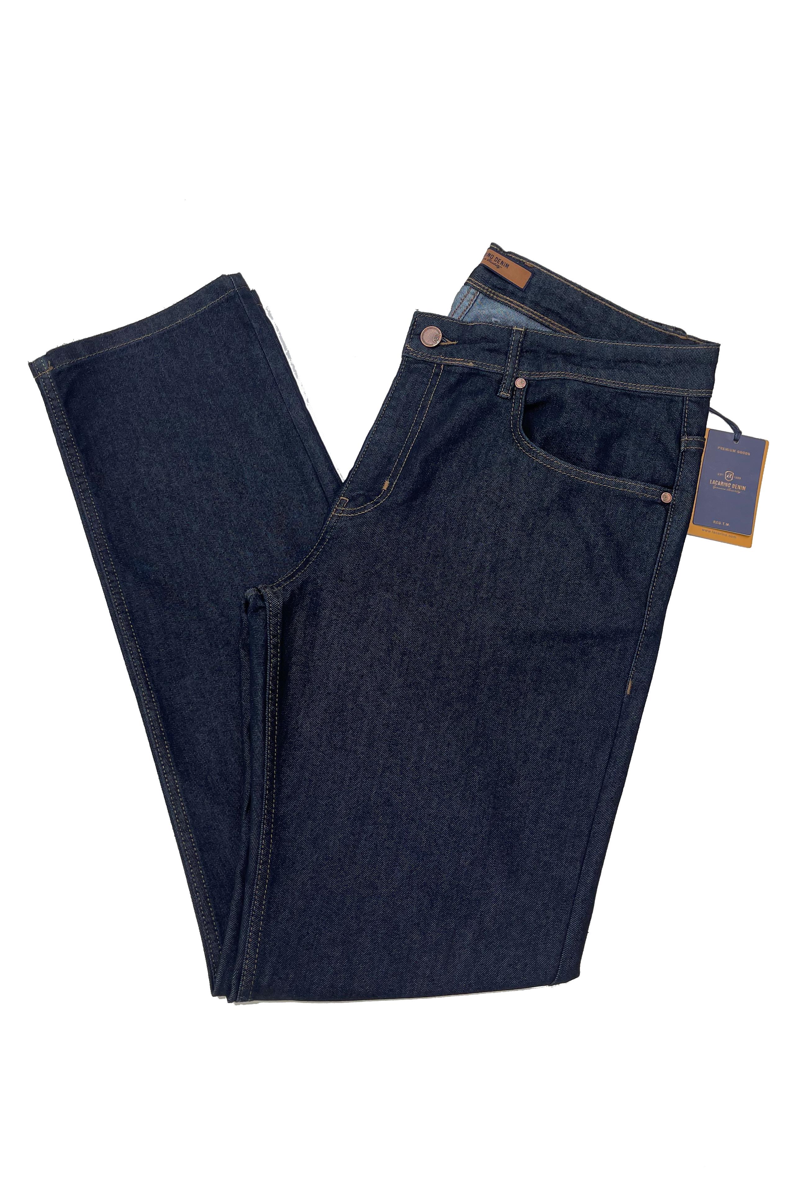 LACARINOYüksek Bel Battal Kesim Yarım Boru Paça Navy Blue Jean Pantolon