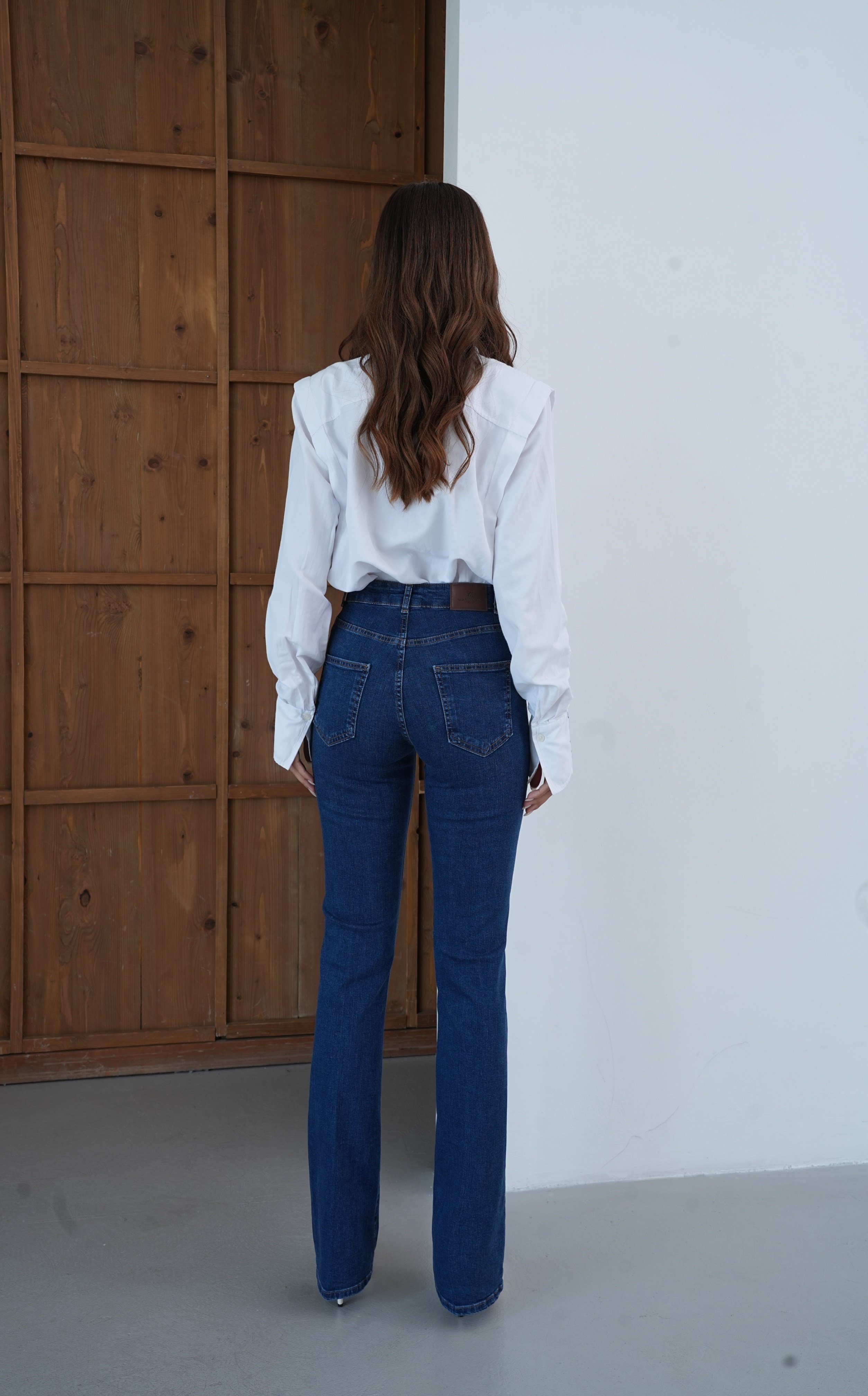 LACARINOYüksek Bel Yarım İspanyol Paça Dark Blue Jean Pantolon