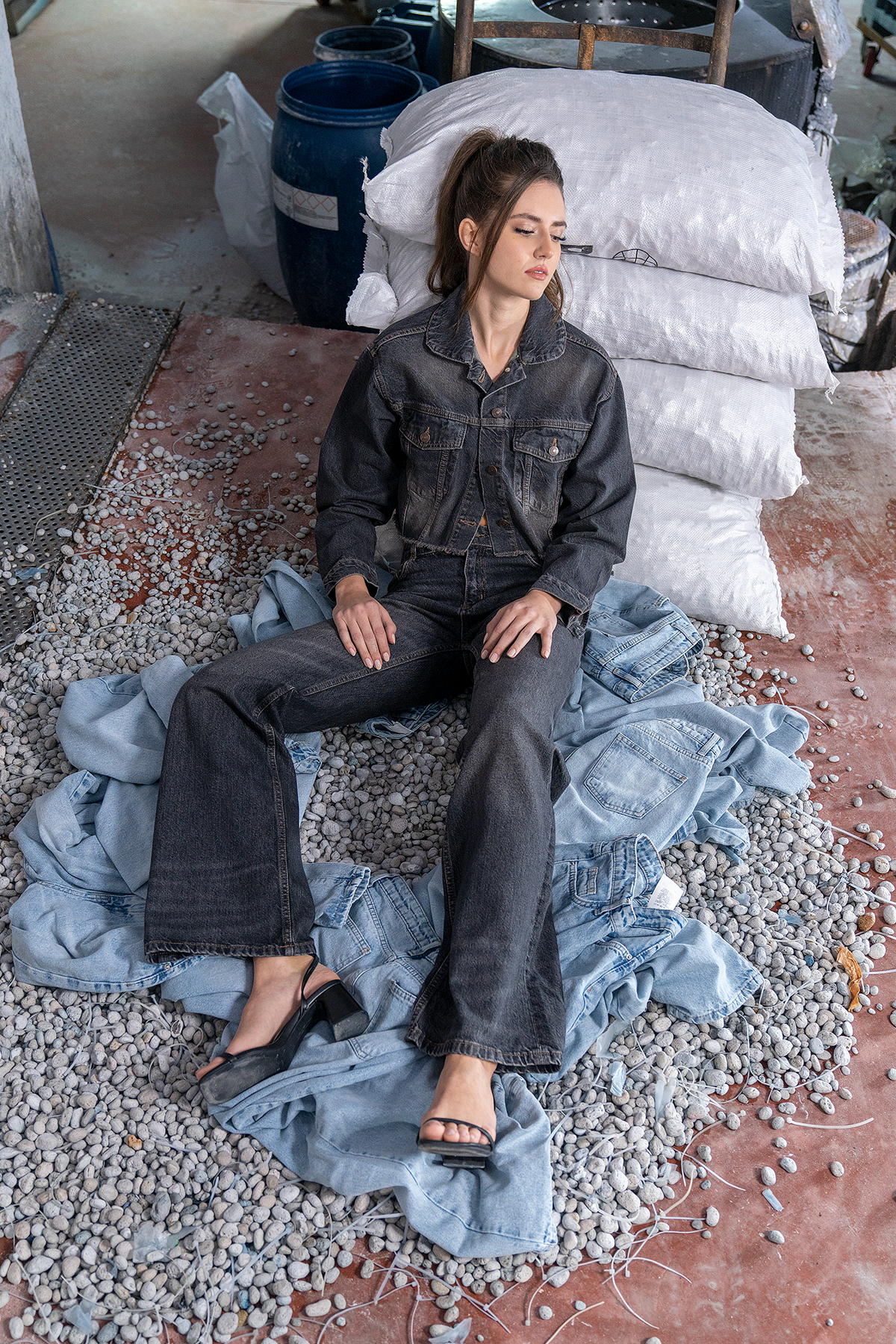 LACARINOGömlek Cep Detaylı Brown Denim Ceket