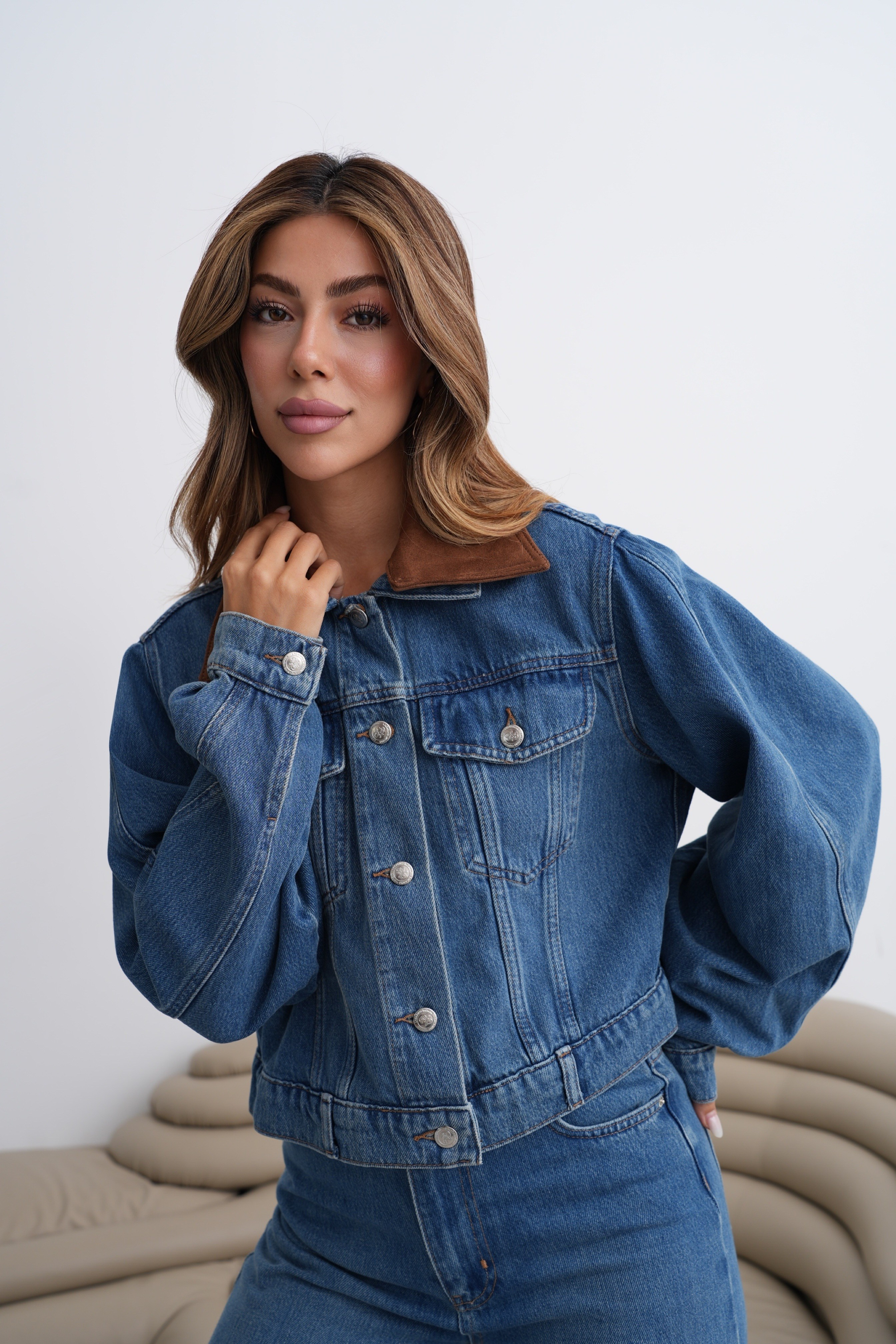 LACARINOBCKT  DARK BLUE  XS/XL  (Süet YAKA) 