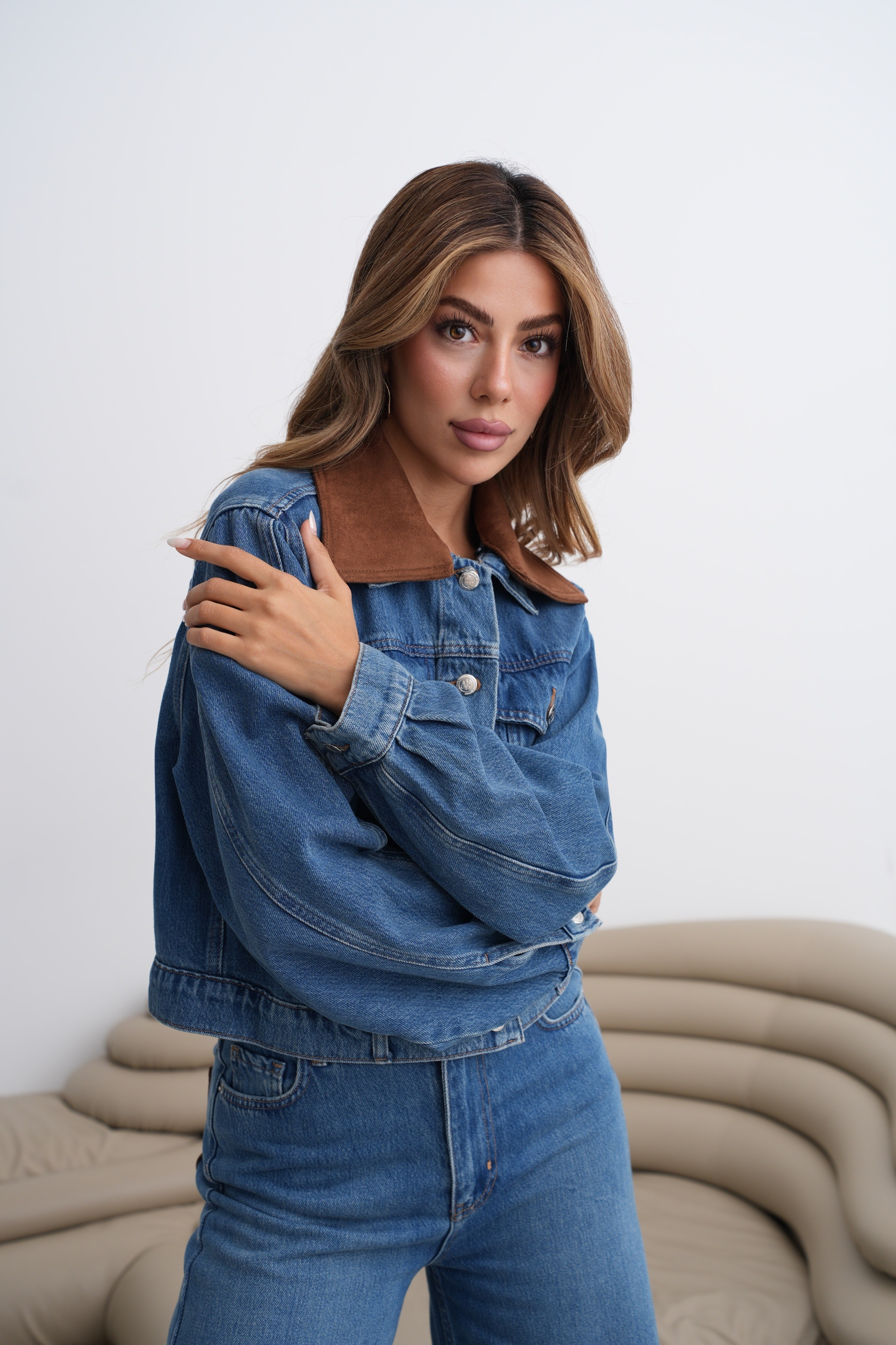 LACARINOBCKT  DARK BLUE  XS/XL  (Süet YAKA) 