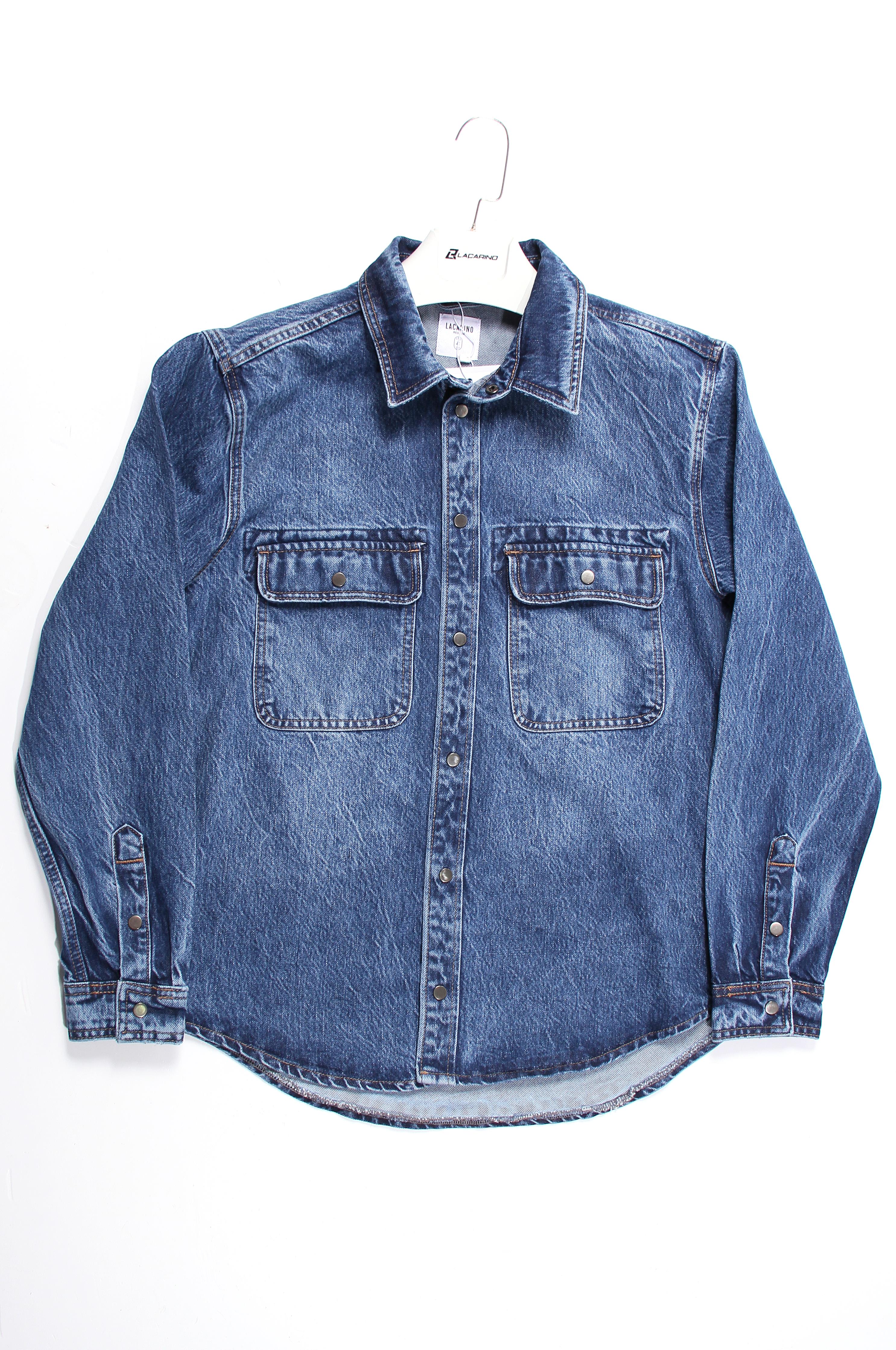LACARINOCep Detaylı Dark Blue Denim Gömlek