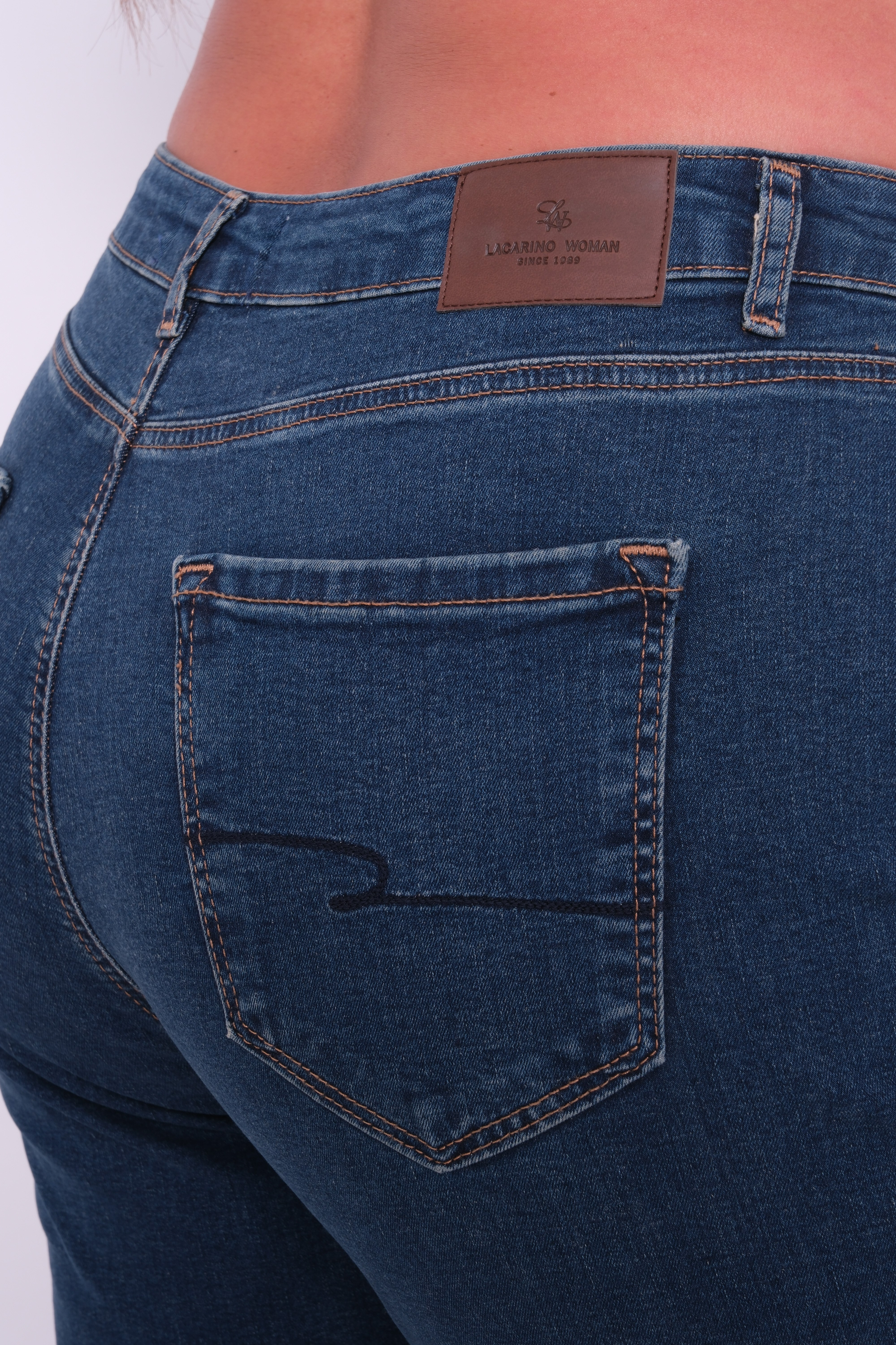 LACARINOYüksek Bel Battal Kesim Boru Paça Dark Blue Tint Jean Pantolon