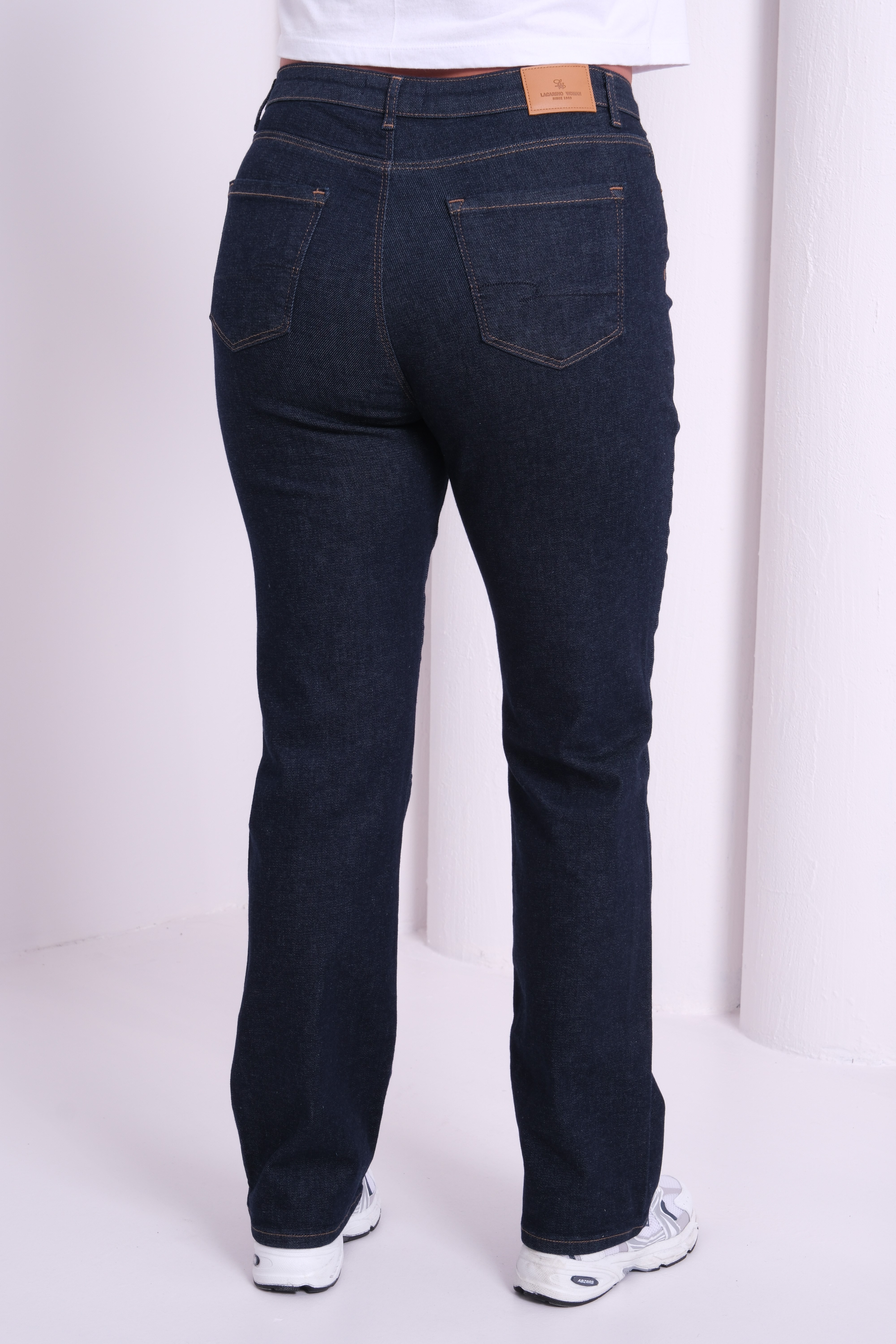 LACARINOYüksek Bel Battal Kesim Boru Paça Rinse Jean Pantolon
