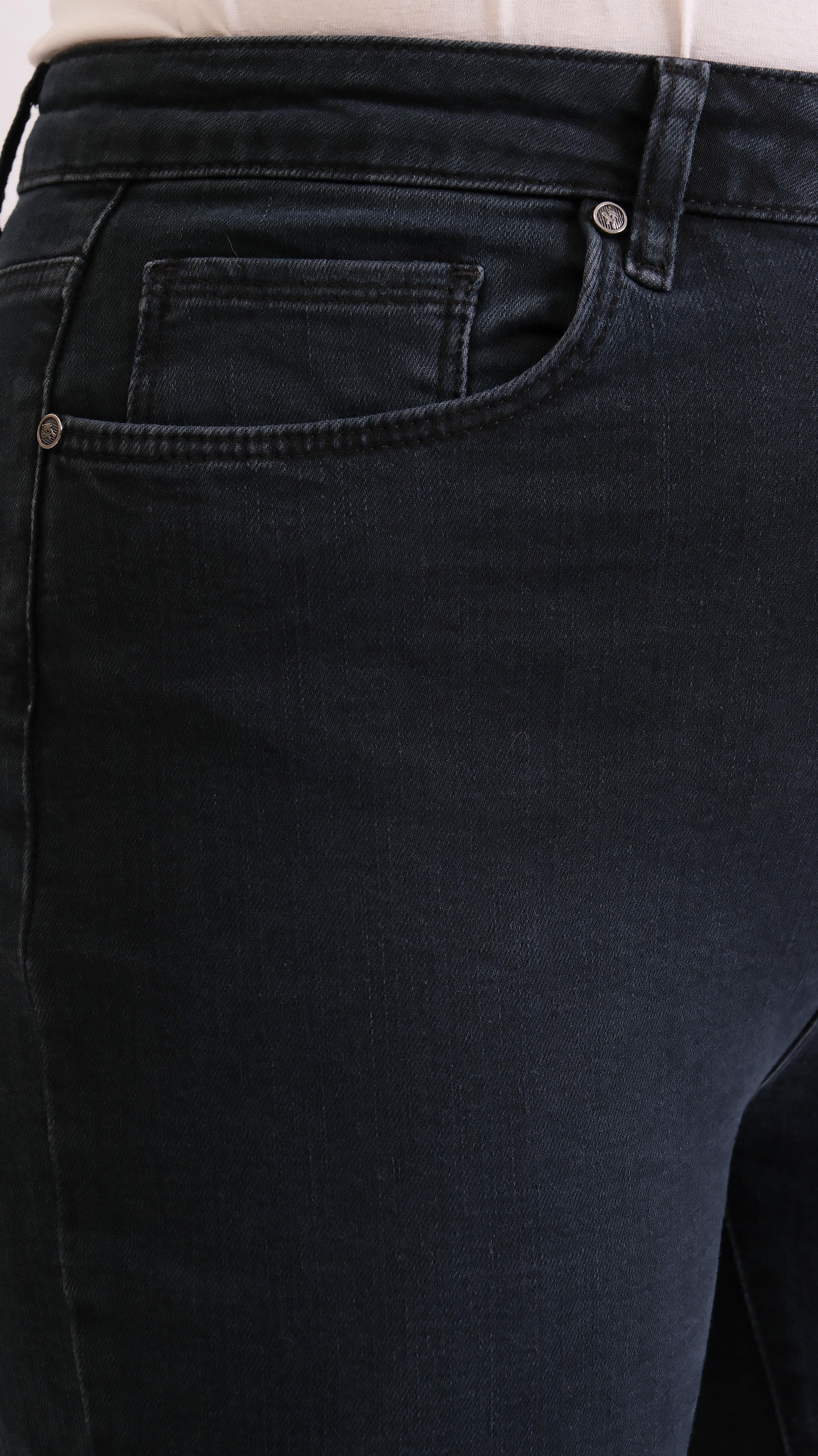 LACARINOYüksek Bel Boru Paça Battal Kesim Blue Black Jean Pantolon